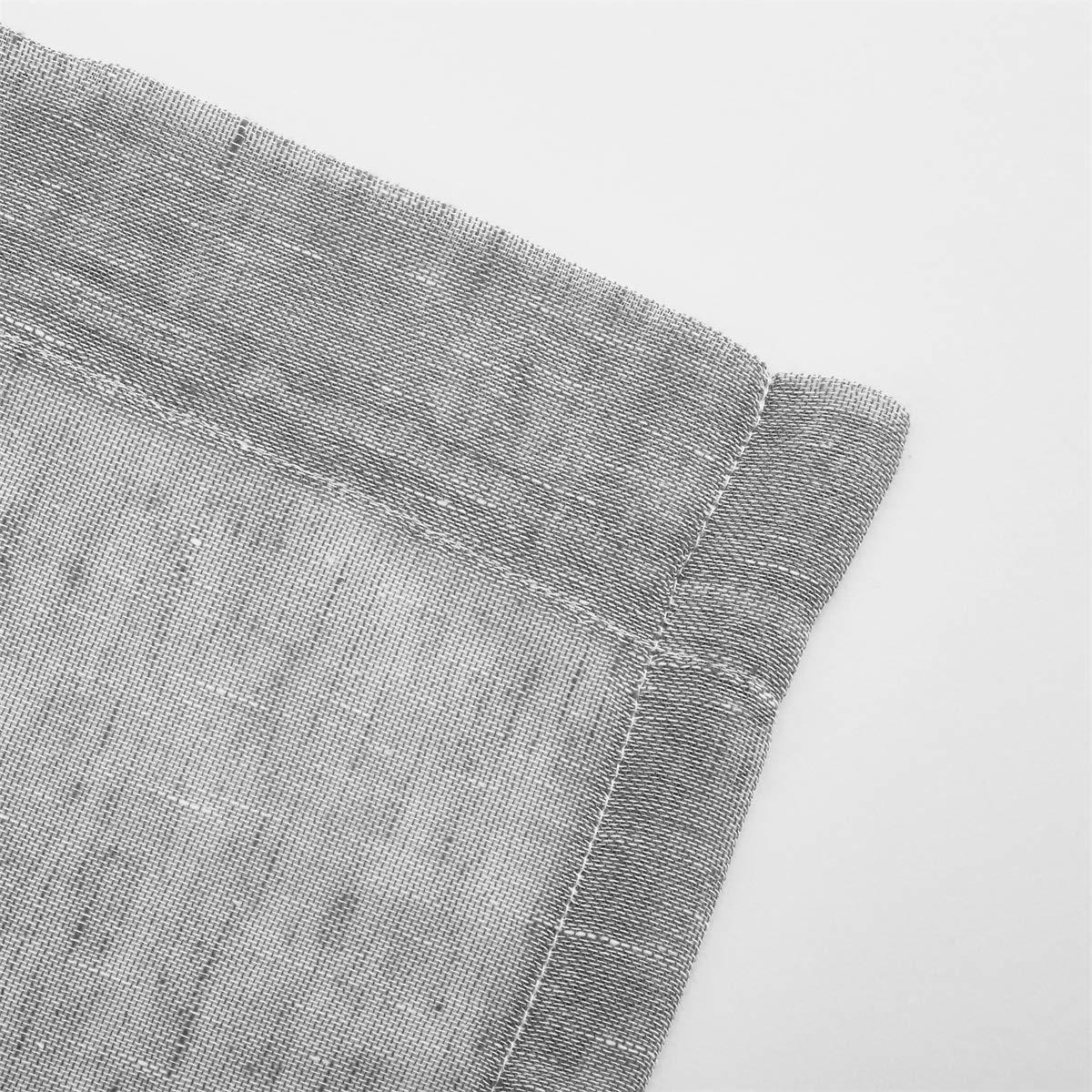 LOYOLADY LOYOLADY Sheer Linen Sheer Curtains for Bedroom, Grey Sheer Curtains 96 inches Long, Grommet Farmhouse Sheer Curtains for Living Room, Set of 2 Panels 52" W x 96" L