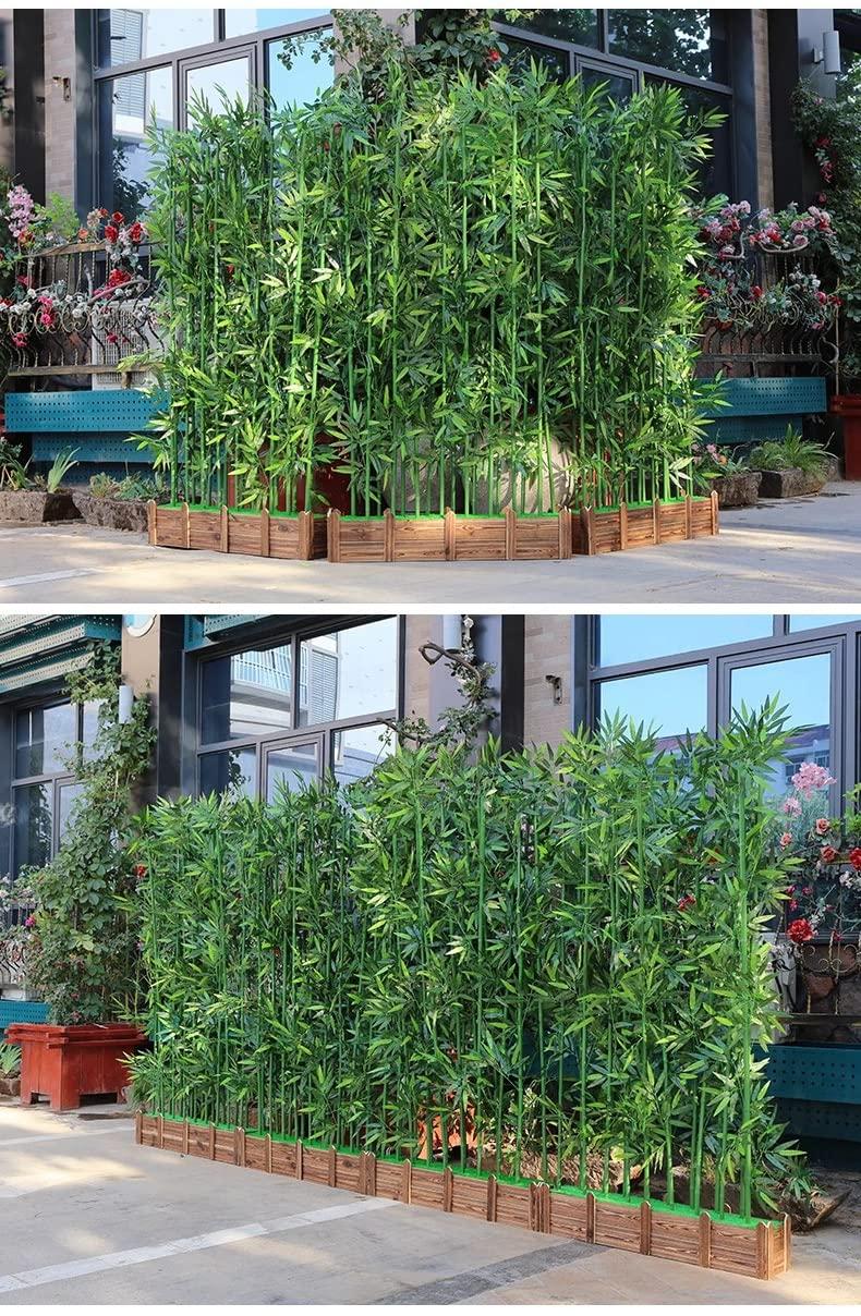 WAHHWF Outdoors Artificial Fake Bamboo Tree Faux Potted Plant with Wood Base, 3ft 4ft 5ft 6ft 6.5ft 7ft Tall Indoor Room Separator Divider DIY Decor Screen for Aquarium Restaurant Home Office ( Color : 1.8m