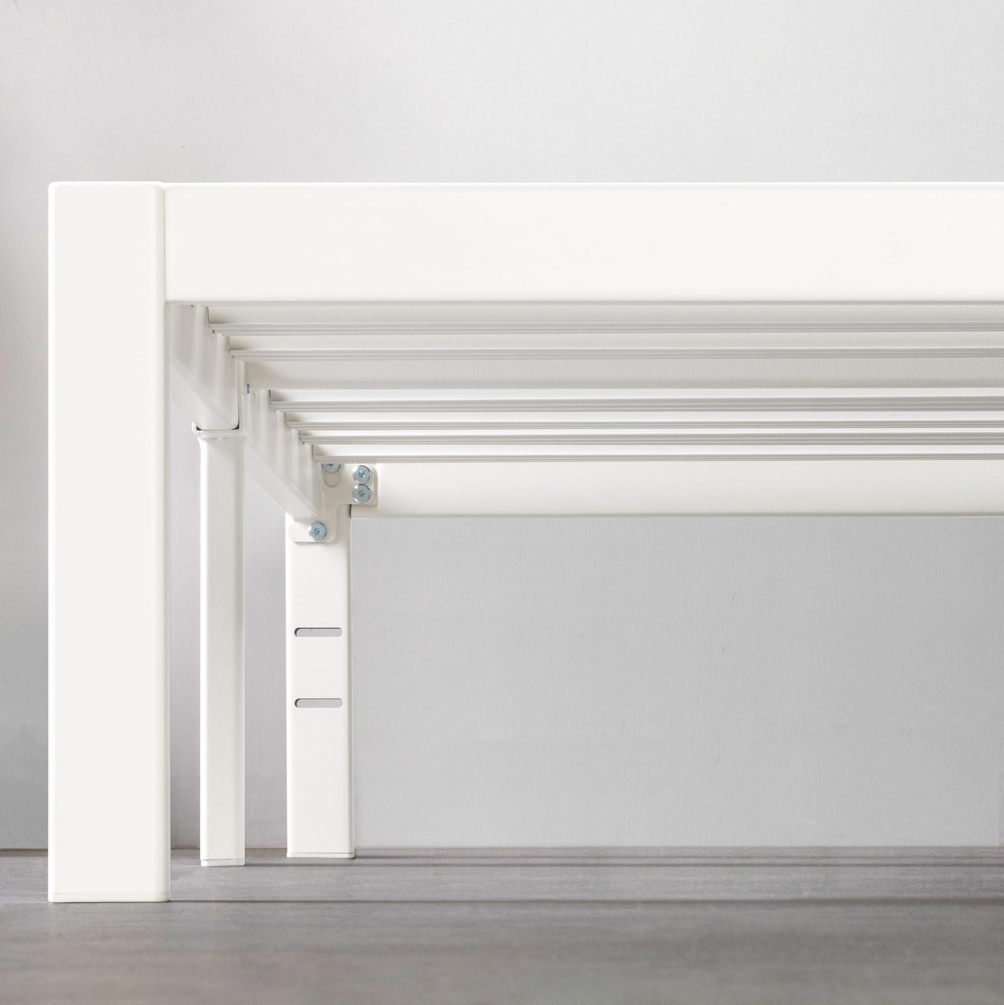 Mellow Mellow Rocky Base E 14" Platform Bed Heavy Duty Steel White, w/ Patented Wide Slats (No Box Spring Needed)