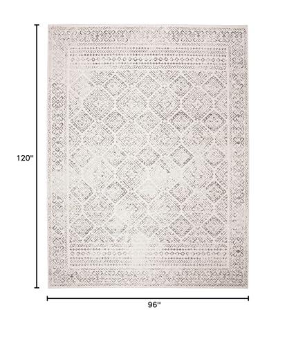 Safavieh SAFAVIEH Tulum Collection Area Rug - 8' x 10', Ivory & Grey, Moroccan Boho Distressed Design, Non-Shedding & Easy Care, Ideal for High Traffic Areas in Living Room, Bedroom (TUL264A)
