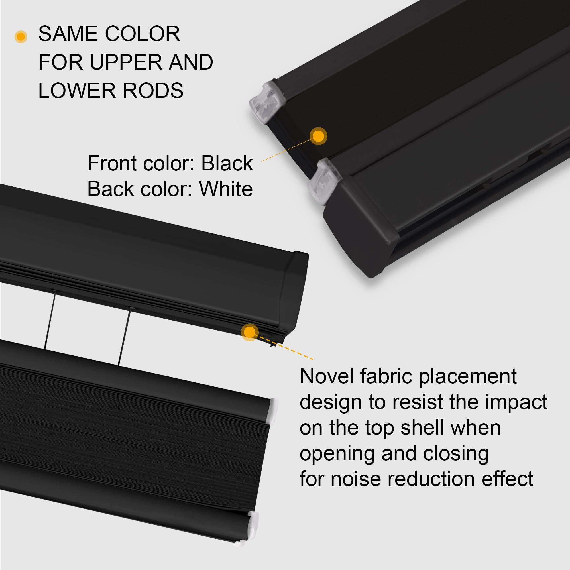 Sulugood Sulugood Top Down Bottom Up Cellular Shades Honeycomb Blinds Easy Install Blackout Cellular Blinds for Window.Black.57 W x 72" H