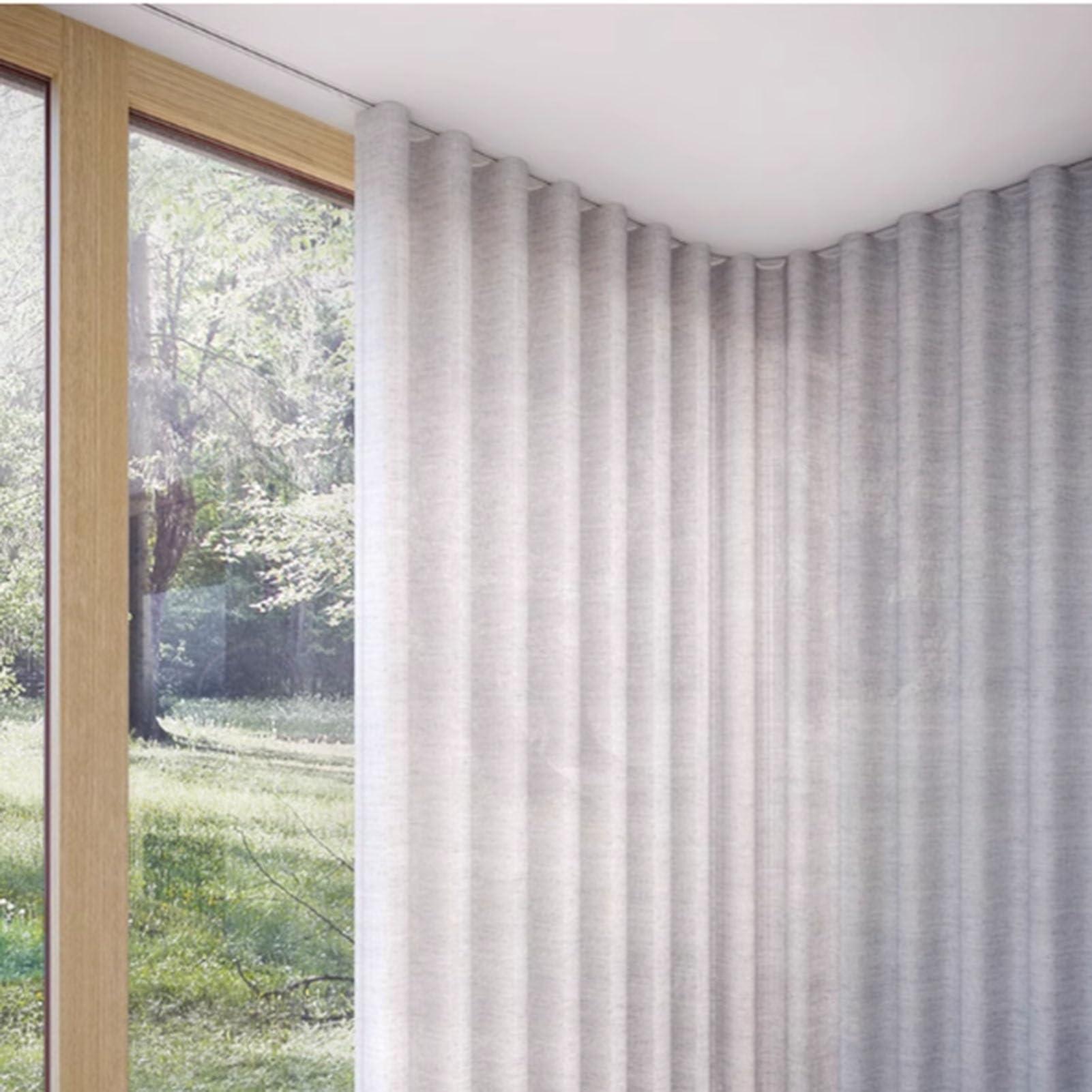 YXXSDP Room Divider Curtains Track, Flexible Cuttable Ceiling Track System/Area Privacy & Partition Bendable Rod, with Mute Rollers, for Homes Hotels Shower Classrooms (Size : 1.5m/4.9ft)