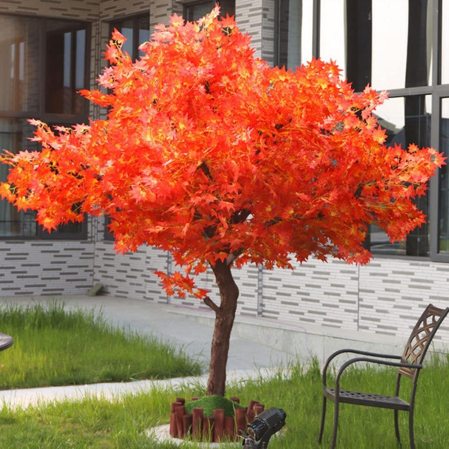 Sohodoo Large Red Artificial Maple Trees Maple Tree Arch Red Fake Maple Leaves Indoor Outdoor Home Office Party (Size : 2.5mx2m)