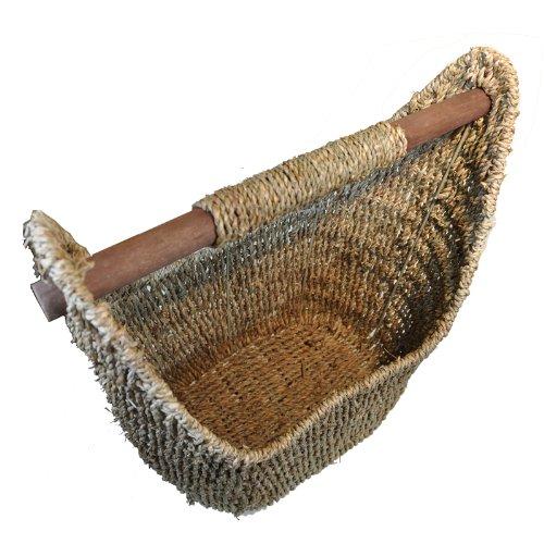 The Lucky Clover Trading The Lucky Clover Trading Seagrass Decorative Wood Handle Basket, Natural