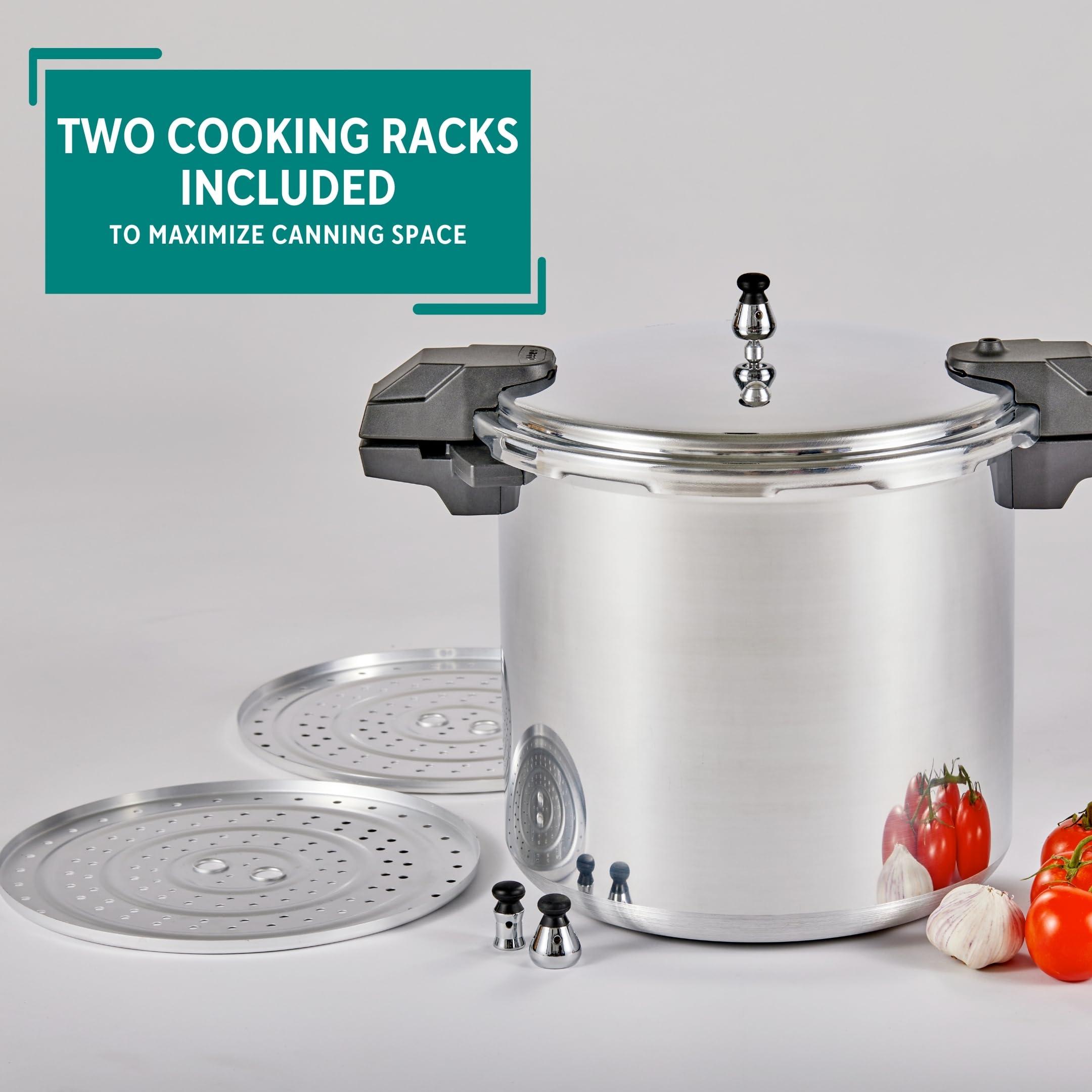 Mirro Mirro - 7114000221 Mirro 92122A Polished Aluminum 5 / 10 / 15-PSI Pressure Cooker / Canner Cookware, 22-Quart, Silver