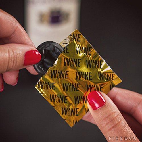 WINE CONDOM The Original Wine Condoms | Wine & Beverage Bottle Stopper | Air-Tight Grip | Prolong Beverage Freshness | FUNctional Novelty Gift | Food Grade 100% Rubber Latex | Tuxedo Black | Set of 6