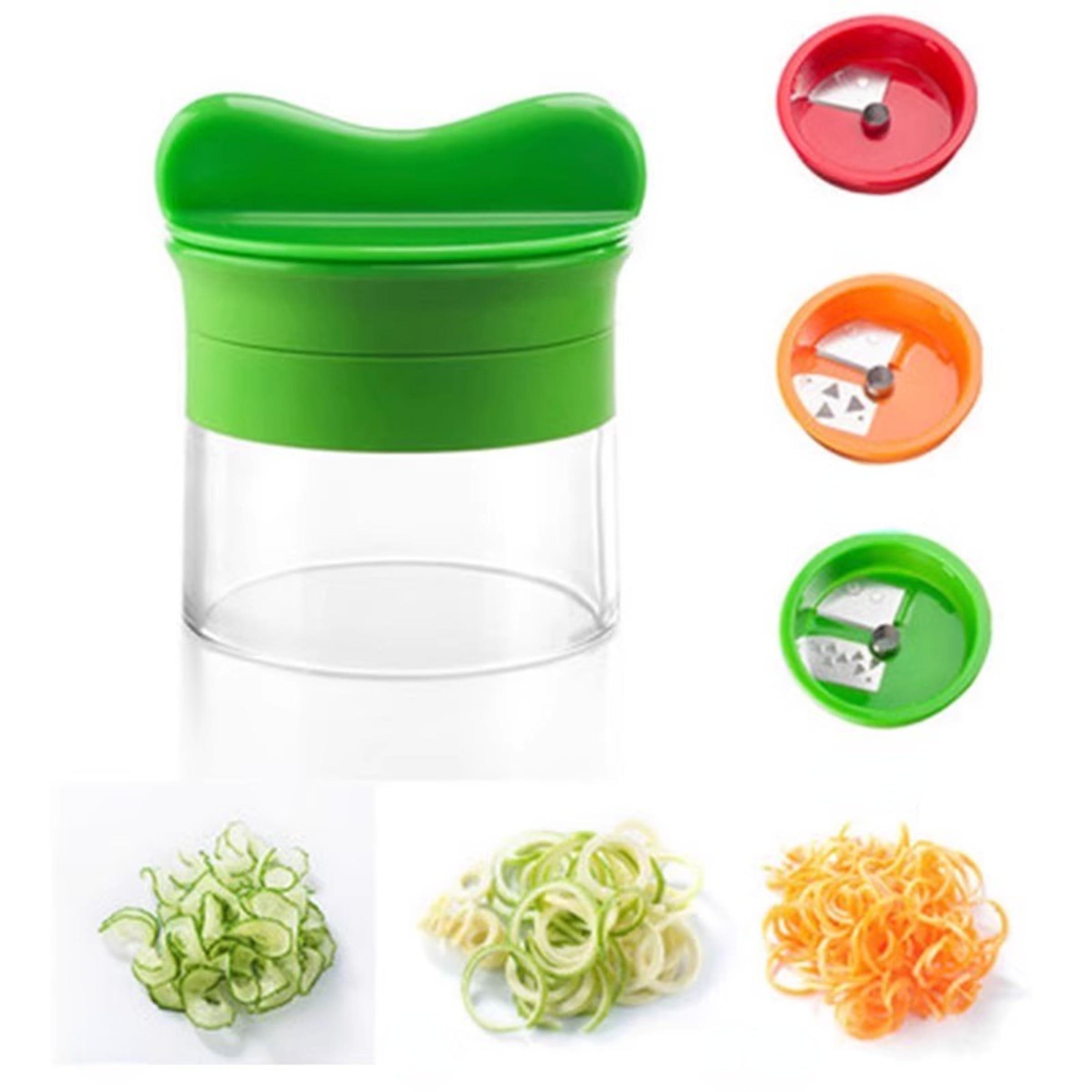 Kuuleyn Handheld Spiralizer Vegetable Slicer,Vegetable Zoodler Spiralizer,3 Blades Fine Shredded Coarse Shredded and Thin Slices Manual Handheld Spiral Shredder
