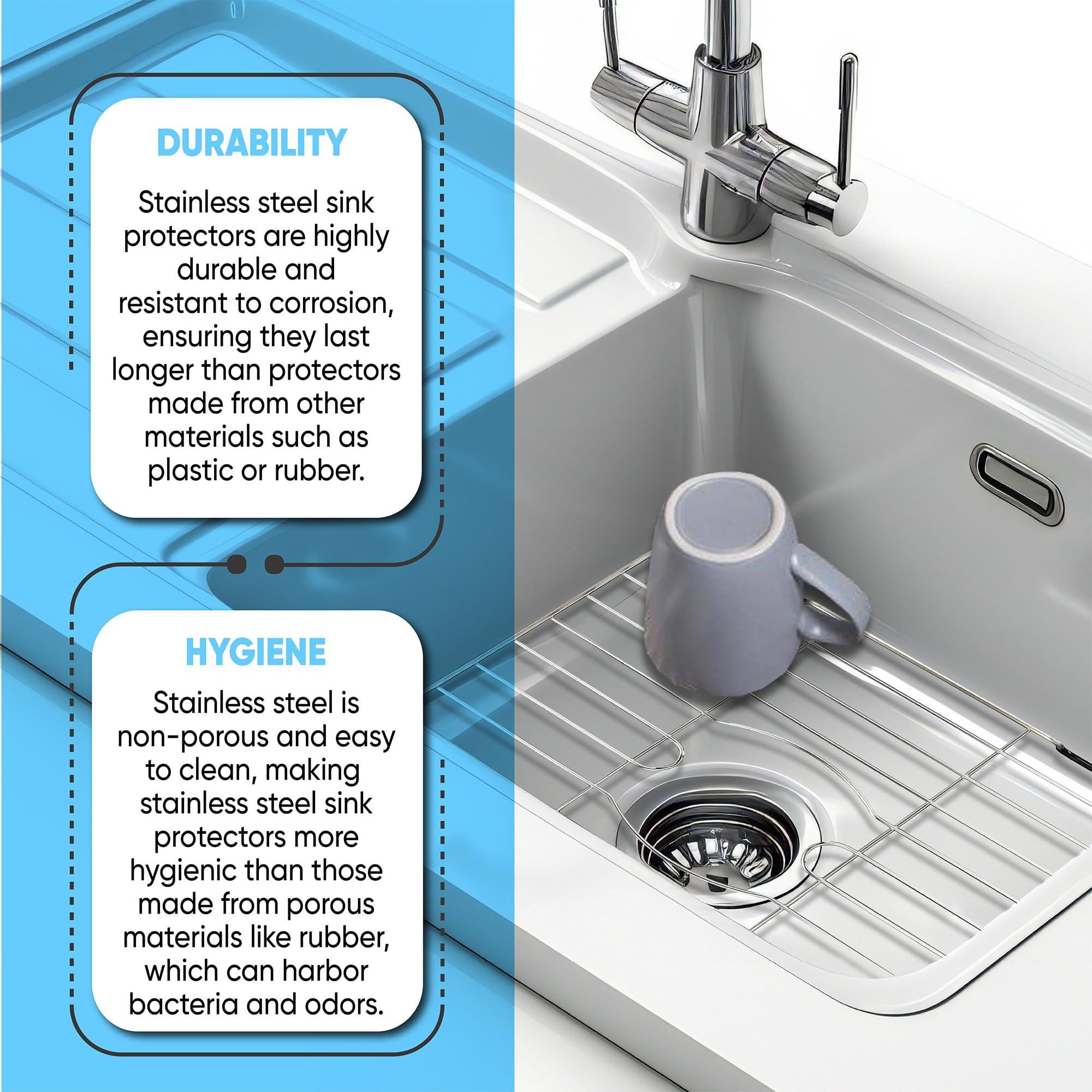 Better Houseware Better Houseware Stainless Steel Sink Protector Sink Mat Stainless Steel Sink Rack for Bottom of Sink Protectors for Kitchen Sinks 18 x 12 x 1