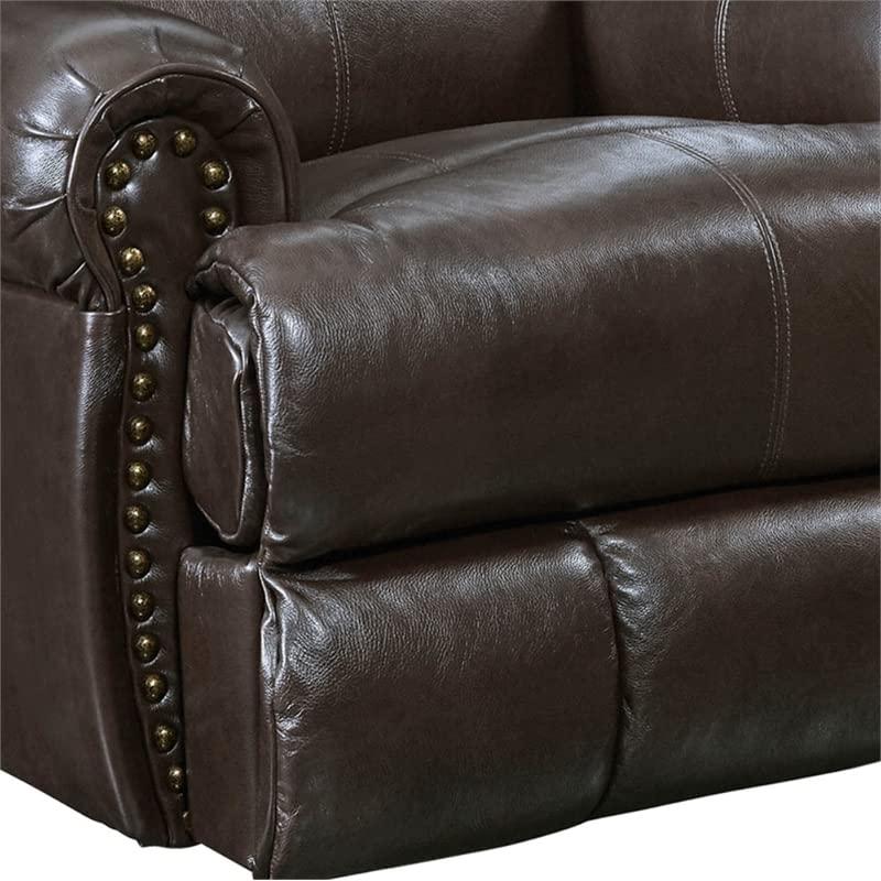 Catnapper Catnapper James Deluxe Glider Recliner in Chocolate Top Grain Italian Leather