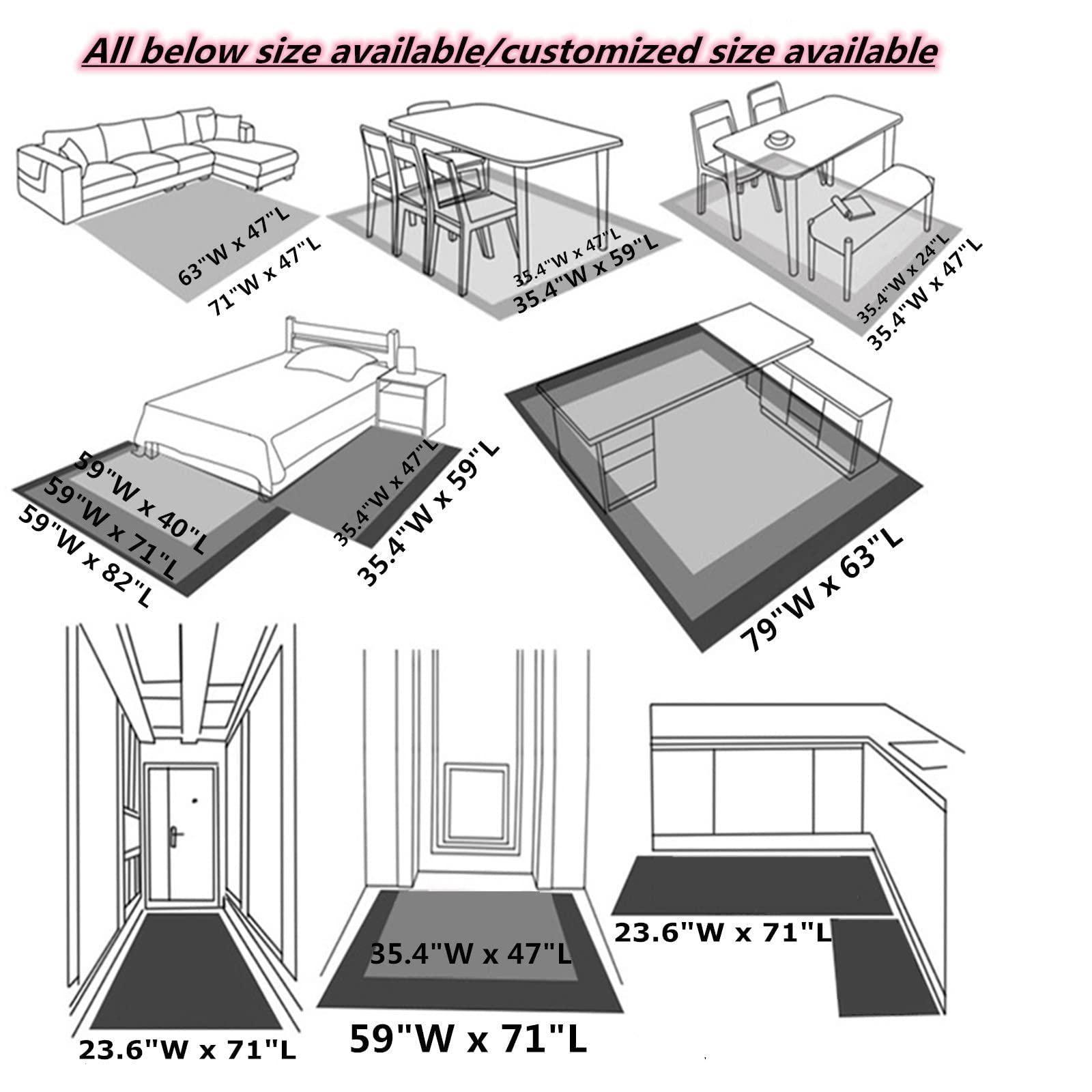 MLWC Red Music Lover Area Rug, Black White Piano Keys Decorative Rug, Easy Clean Carpet with Anti-Slip Backing for Bedroom Living Room Dining Room Office 3ftx5ft