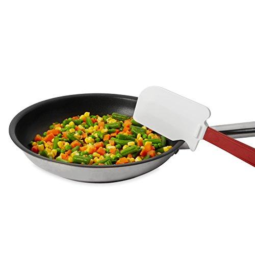 Rubbermaid Rubbermaid Commercial Products High Heat Resistant Silicone Heavy Duty Spatula/Food Scraper, 13.5-Inch, 500 Degrees F, Red Handle, for Baking/Cooking/Mixing, Commercial Dishwasher Safe