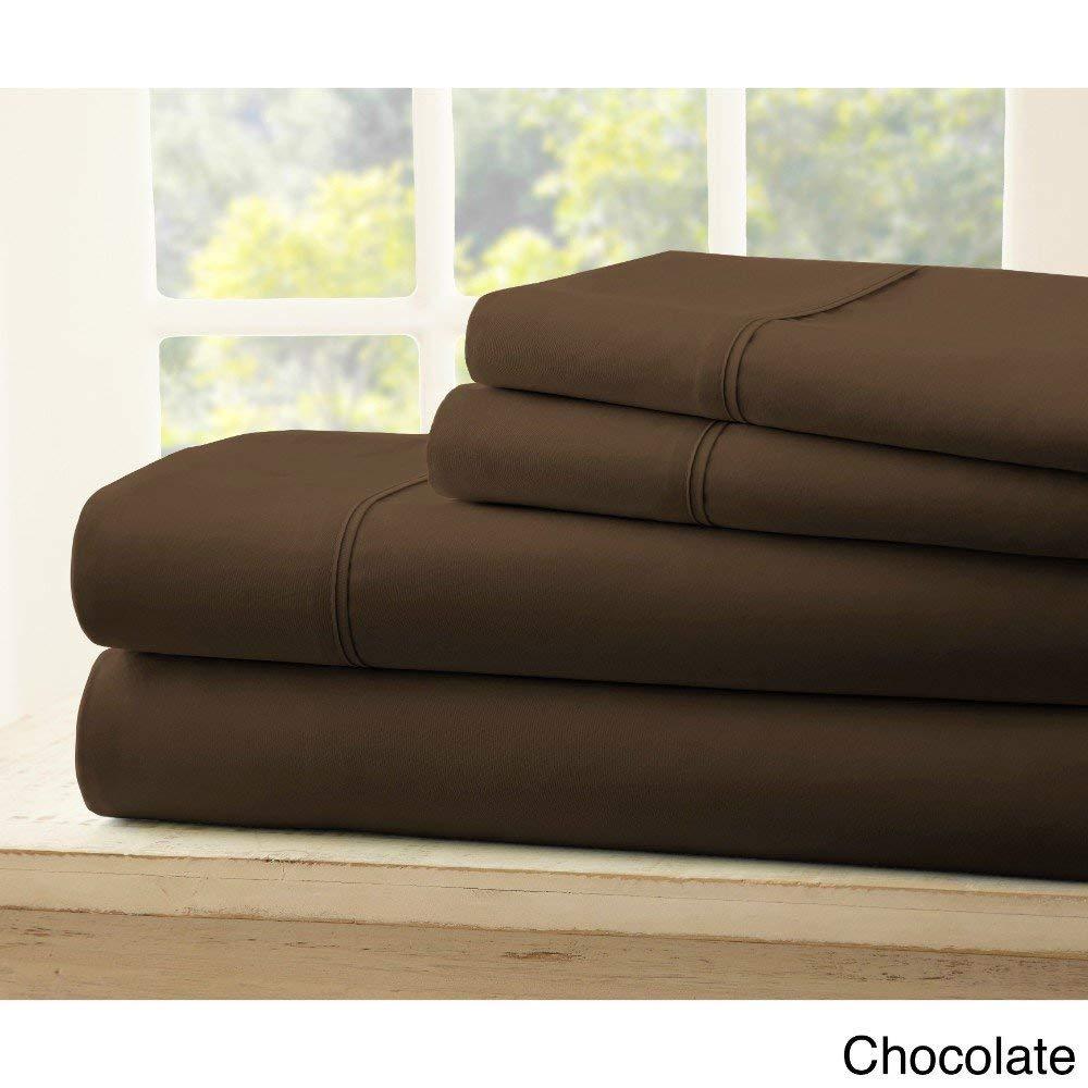 Sheets N More 600 Thread Count 100% Egyptian Cotton Bed Sheet, 6-PC RV King Chocolate Solid Sheet Set Single Ply Long Staple Egyptian Cotton, Sateen Weave, Fits Mattress Upto 12\" Deep Pocket