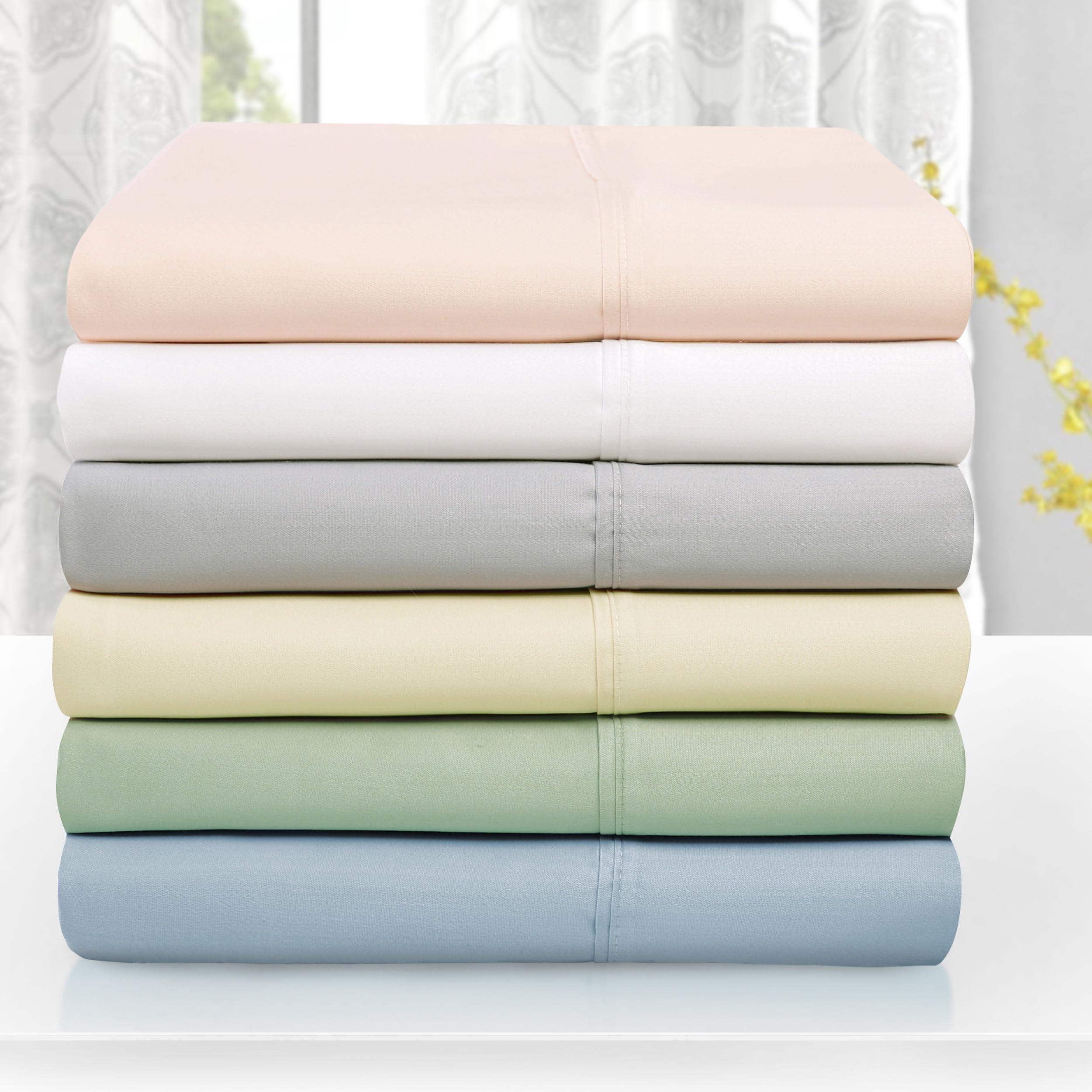 Superior Superior 1000 Thread Count Lyocell-Blend Sheet Set, Cooling, Luxury Sheets, Heavyweight Bedding, Wrinkle Free Bedsheets, 1 Flat Sheet, 1 Elastic Deep Pocket Fitted Sheet, 1 Pillowcase, Twin, White