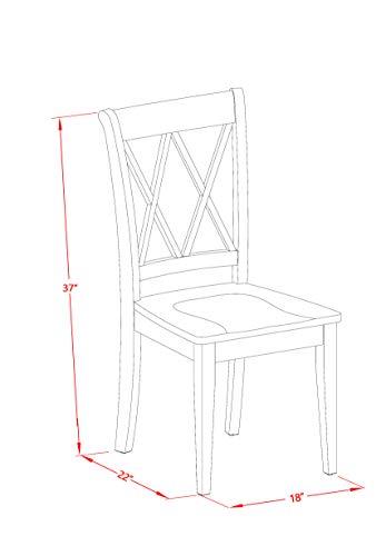 East West Furniture East West Furniture NOCL5-BLK-W 5 Piece Dining Table Set for 4 Includes a Rectangle Kitchen Table with Butterfly Leaf and 4 Dinette Chairs, 32x54 Inch, Black