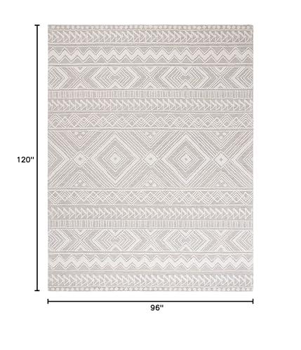 Safavieh SAFAVIEH Metro Collection 8' x 10' GreyIvory MET908G Handmade Premium Wool Living Room Dining Bedroom Area Rug