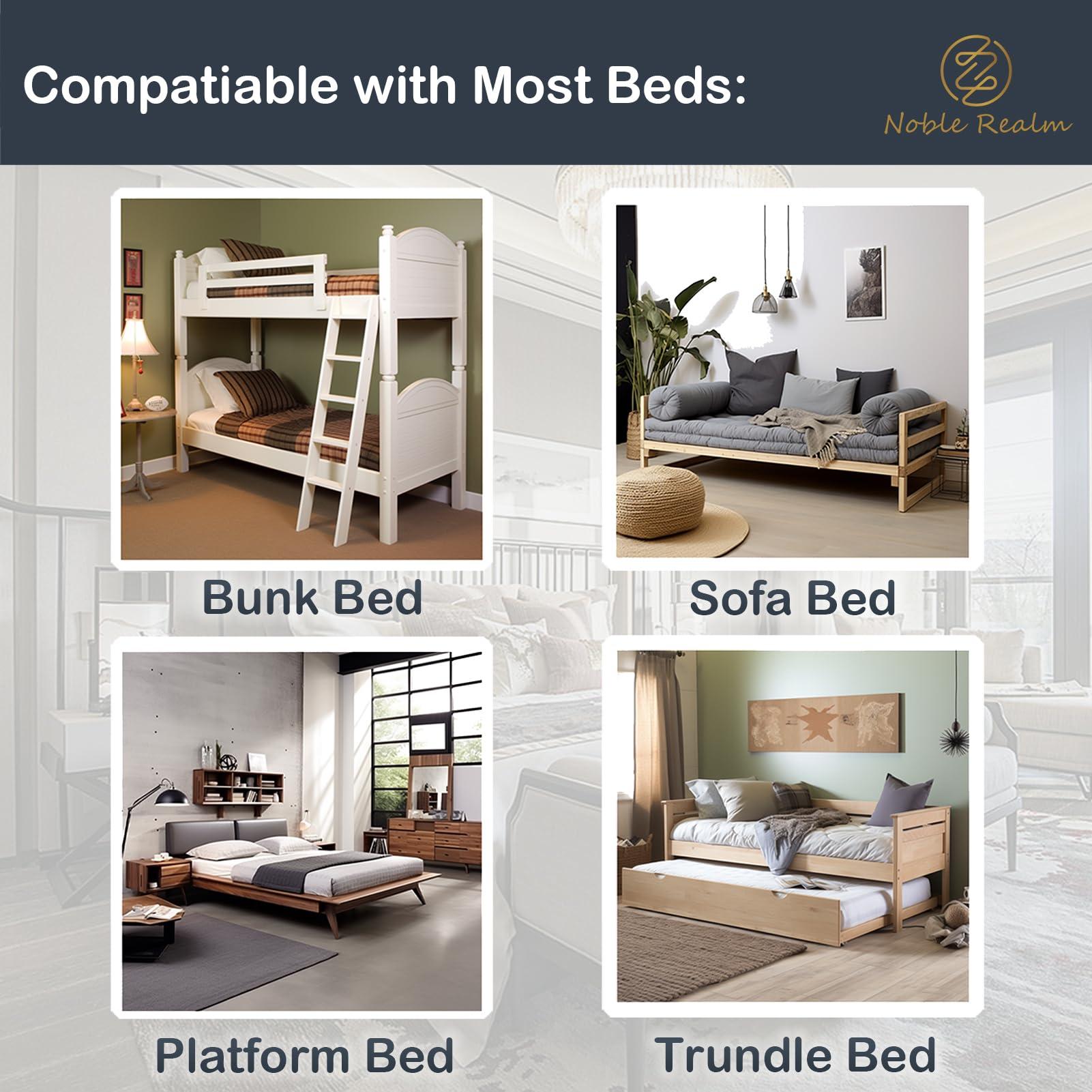 Noble Realm NobleRealm Foldable Box Spring Full | Full Size Bunkie Board & Bed Support Slats | Bed Board for Mattress Support | Easy Setup, Noise Minimizing, Moisture Resistant (48 x 60 Full Size)