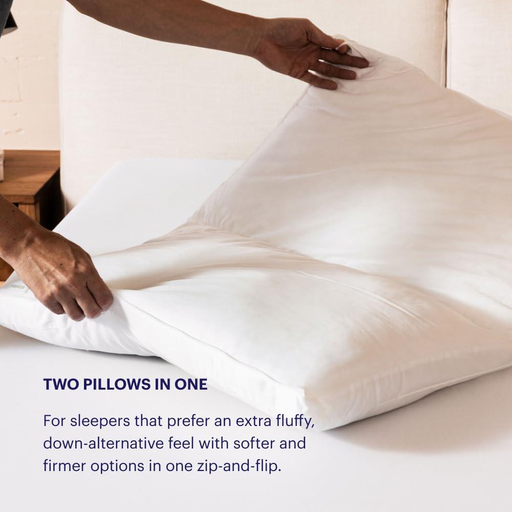 Purple Purple TwinCloud Pillow | Adjustable Support for Soft or Firm Support, Perfect Side Sleeper Pillow, White