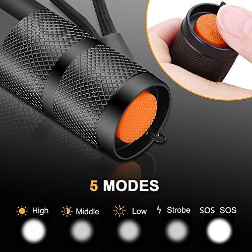 Pocketman LED Tactical Flashlight Super Bright 2000 Lumen LED Flashlights Portable Outdoor Water Resistant Torch with 5 Light Modes1Pack