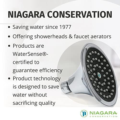Niagara Conservation Niagara Conservation N2517CH Sava Spa 1-Spray with 1.75 GPM 4.4-in. Wall Mount Adjustable Fixed Shower Head in Chrome, 1-Pack | Bathroom Shower Head Sprayer with Pressure Compensation Technology