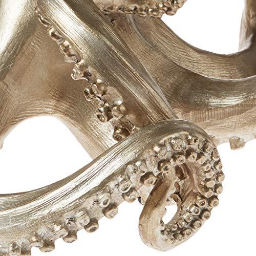 Creative Co-Op Creative Co-Op Octopus Shaped Silver Resin Bookends (Set of 2 Pieces)