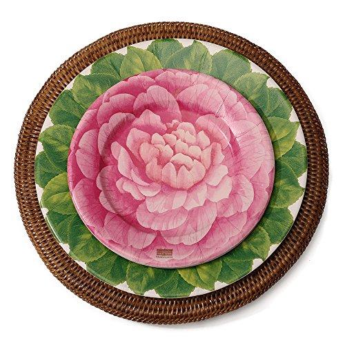Caspari Caspari Rattan Round Plate Charger in Dark Natural Brown