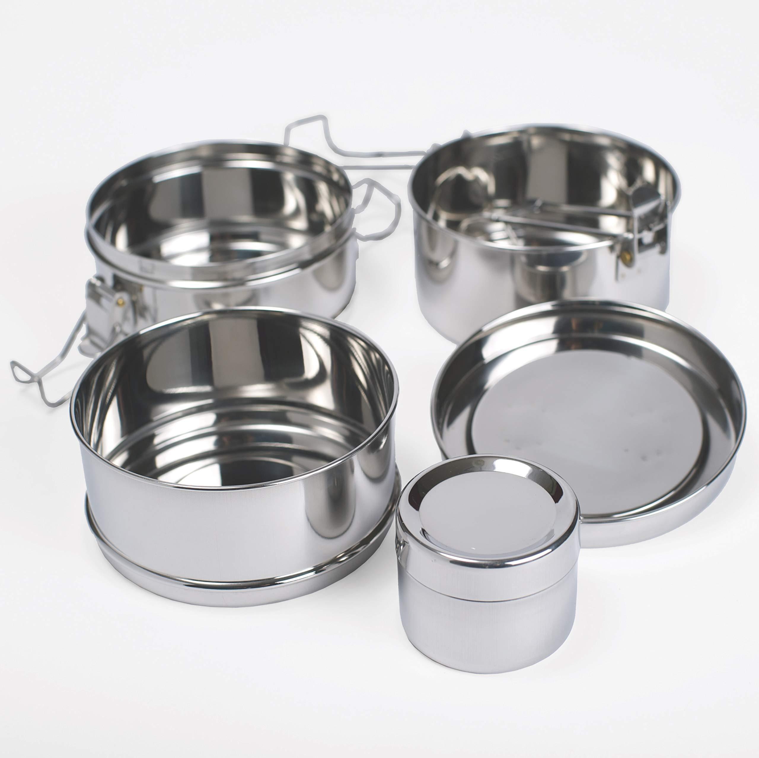 TO GO WARE To Go Ware Large 3-Tier Stainless Steel Lunch Box with Small Sidekick Container | Tiffin Lunch Box | Eco Friendly