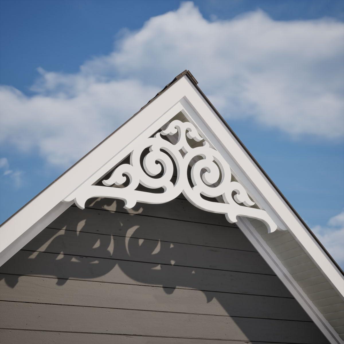 Ekena Millwork Ekena Millwork GPP060X015X100ATH Athens Architectural Grade PVC Gable Pediments, 60\"W x 15\"H x 1\"P (6/12) Pitch