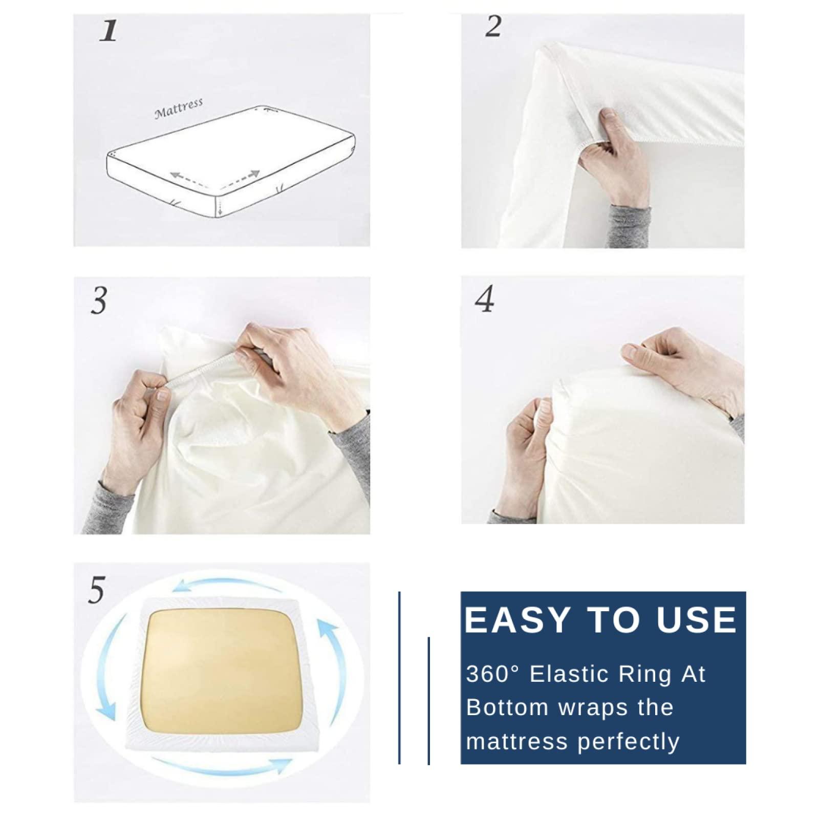 NIYAKA NIYAKA Leaf Sheets California King - 70s Bed Sheets Set Bedroom Decor - Geometric Bedding Sheets and Pillowcases - Soft, Deep Pocket, Wrinkle Free - Fitted, Flat Sheet, 2 Pillow Cases