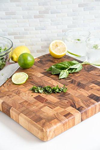 Ironwood Gourmet Ironwood Gourmet 28218 Square Charleston End Grain Chef's Board , Acacia Wood 14" Square