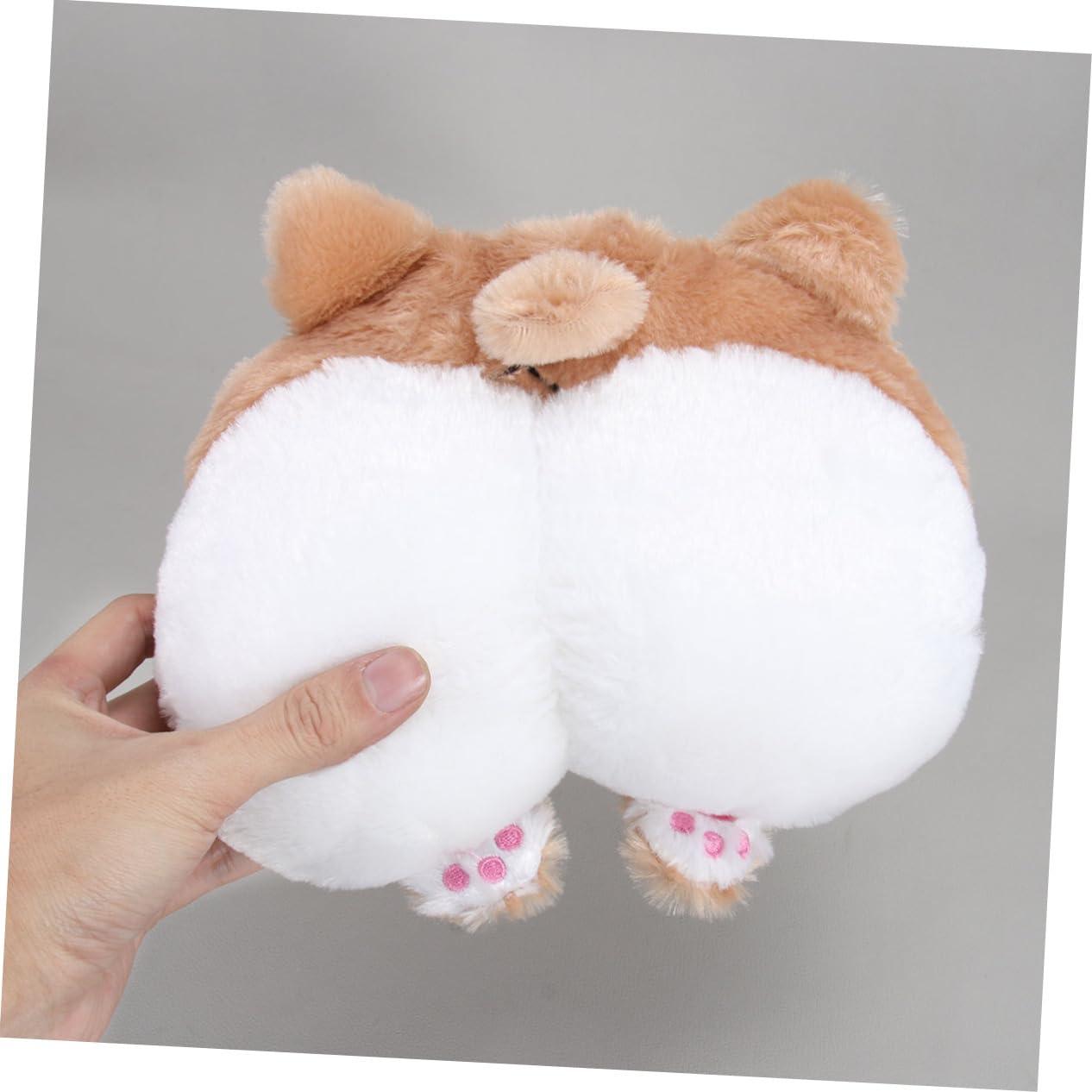 TOYANDONA TOYANDONA Car Headrest Pillow Plush Decorative Pillow Auto Seat Cushion Brown 21x22cm Comfortable Travel Pillow