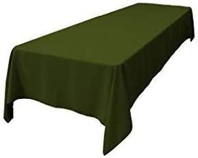 LA Linen LA Linen Polyester Poplin Washable Rectangular Tablecloth, Stain and Wrinkle Resistant Table Cover 60x120, Fabric Table Cloth for Dinning, Kitchen, Party, Holiday 60 by 120-Inch, Olive