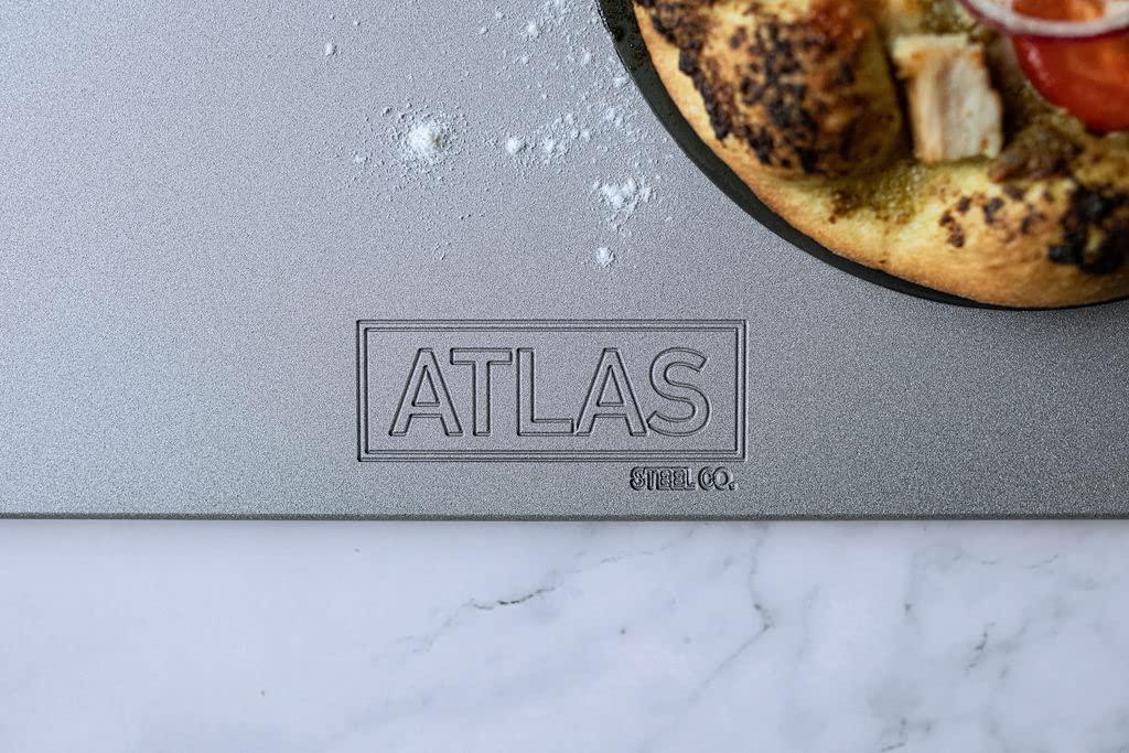 ATLAS STEEL CO. Baking Pizza Oven Steel for ANOVA Precision Oven 16.33 x 12.25, 1/4 Thick | Pizza Steel | Bread Baking Steel | Oven | Rounded Edge | Sandblasted | Made in Canada | Combi Oven