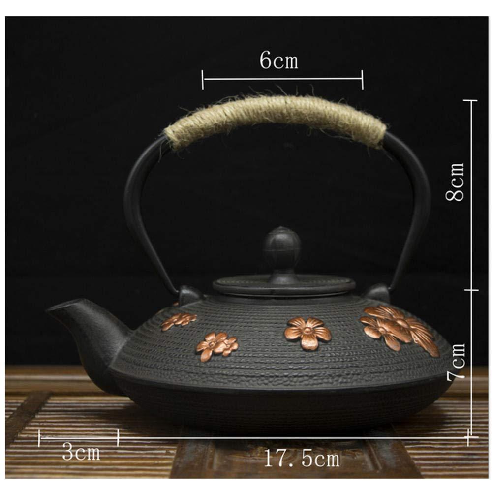 LKYU Japanese Black Cast iron tea teapot kettle sieve gift 9 pattern-Pine Bamboo Plum_CHINA