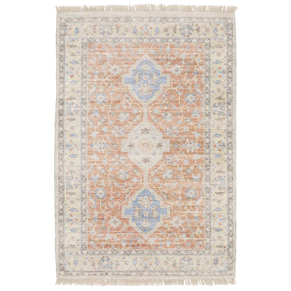 Oriental Weavers Sphinx Moretti Opal Area Rug 45305 Orange Diamonds Petals 2' 6" x 8' Rectangle
