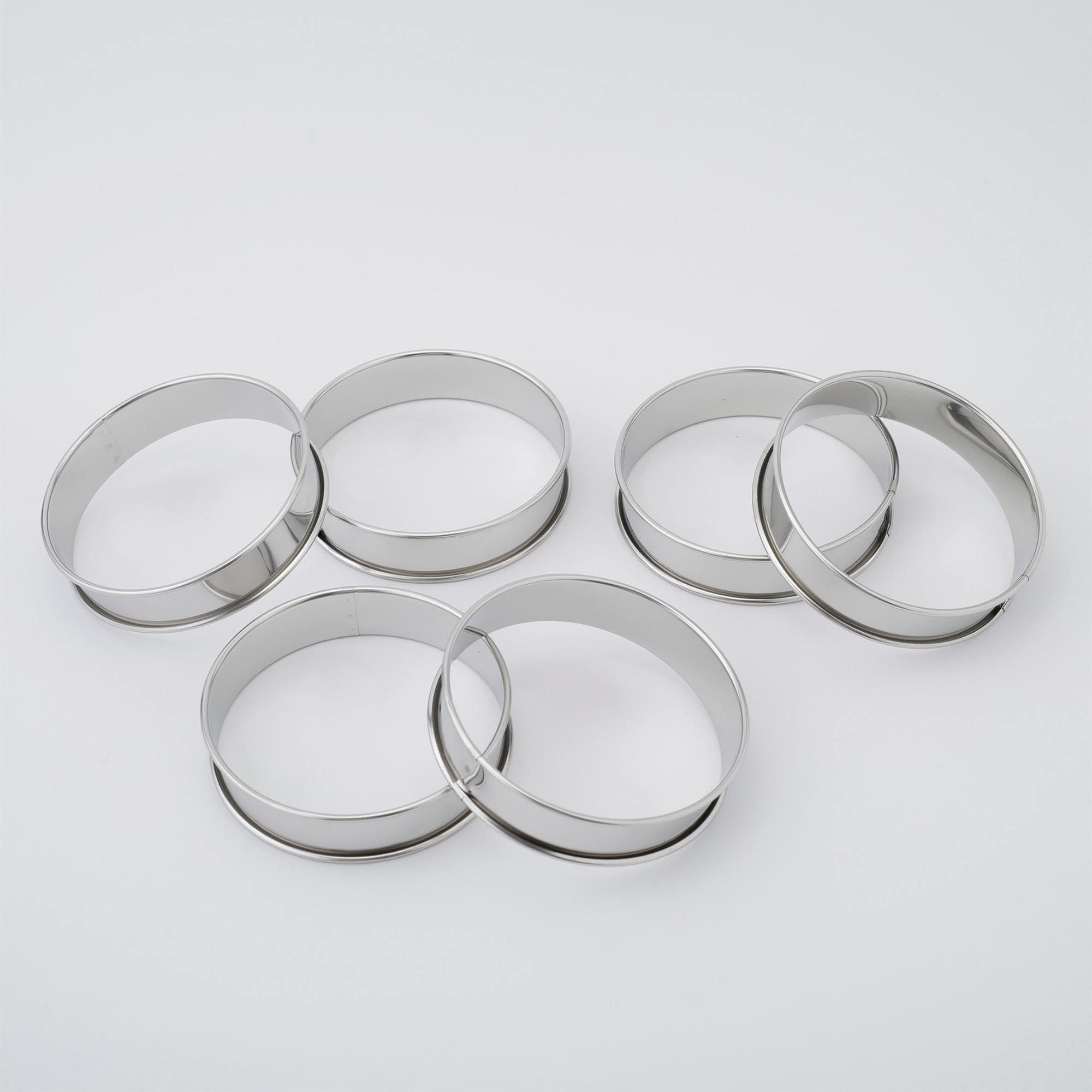 Marsrut 6Pack Stainless Steel Double Rolled Muffin Rings - Deep & Nonstick Molds | Set of Durable Round Tin Hamburger Pan Rings for Baking and Cooking Crumpet, Tart, Cookies, English Dish Pastry (Size: 4inch)