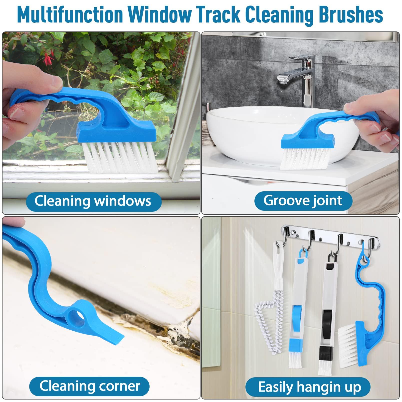 Kipeber 13PCS Window Groove Cleaning Brush,Window Track Cleaning Tools,Magic Window Cleaning Brush,Hand-held Window Sill Cleaner Crevice Cleaner Tools for Sliding Door,Tile Lines,Corner,Gap,Car Vents,Keyboard