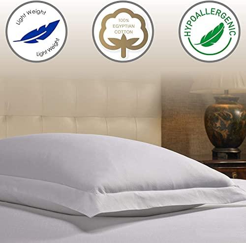 Crown Collection European Square Pillow Shams Set of 2 White 600 Thread Count 100% Natural Cotton pack of Two Euro 26 x 26 Pillow shams Cushion Cover, Cases Super Soft Decorative White, European 26''x26''