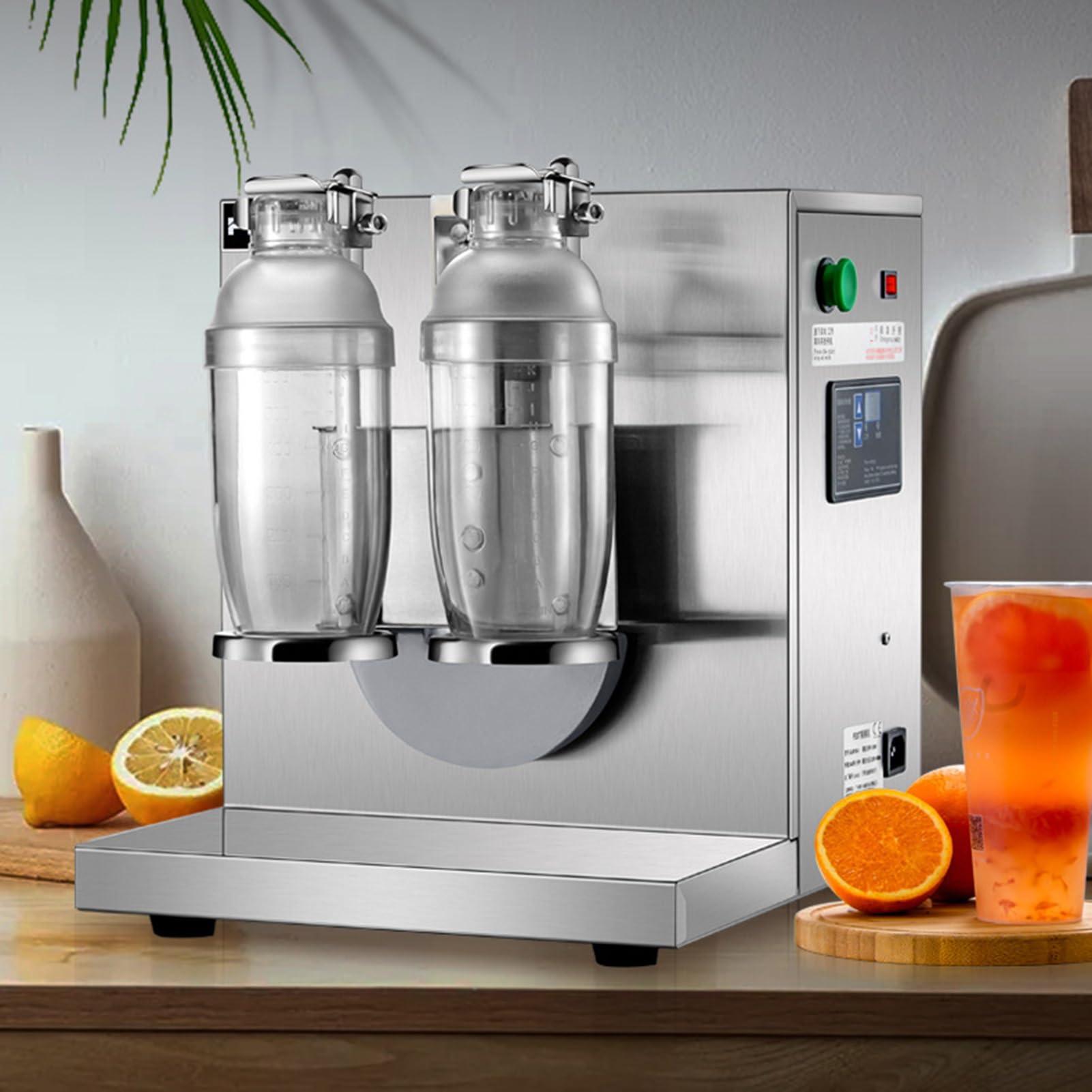 ErnZi Automatic Milk Tea Shaker Machine 360 Electric Double Head Milk Tea Shaking Machine 350ml-700ml Drink Mixer for Bubble Tea Boba Tea Juice Coffee Milk Wine Cocktail