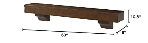 Pearl Mantels Pearl Mantels 412-60-70 Shenandoah Pine 60-Inch Fireplace Mantel Shelf, Rustic Cherry
