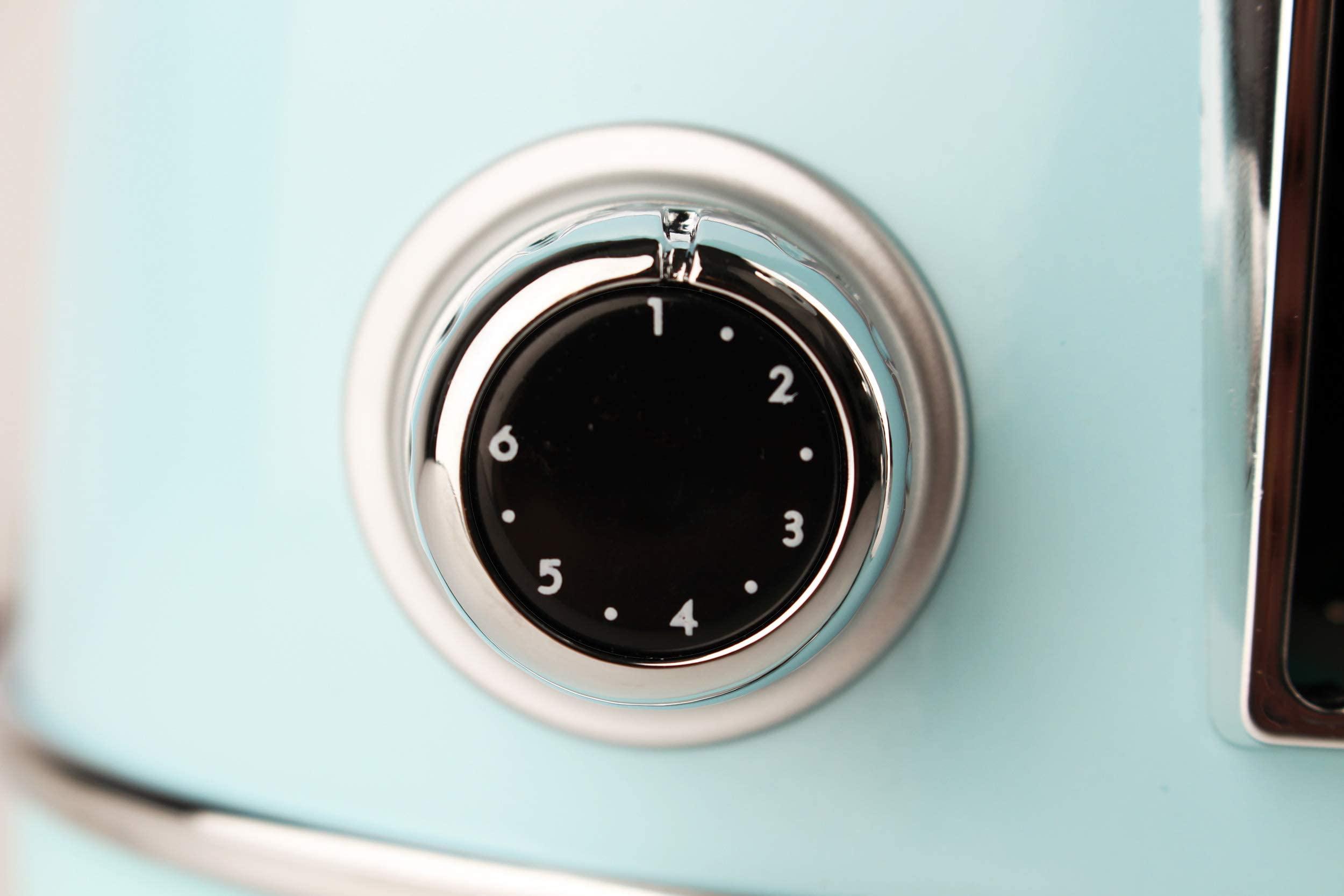 HADEN Haden Heritage 4 Slice Wide Slot Stainless Steel Toaster with Adjustable Browning Control & Non-Slip Feet, Turquoise & Chrome