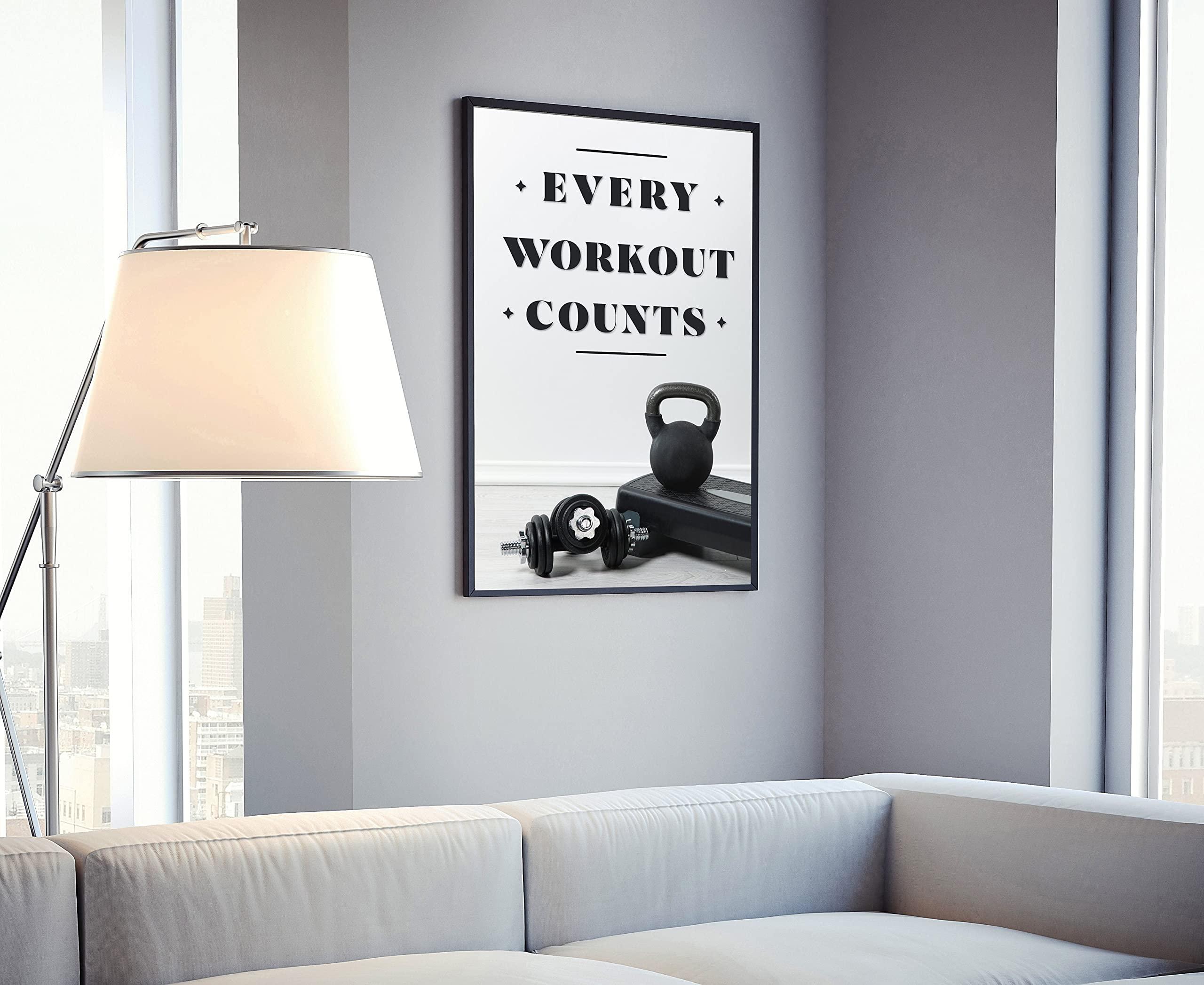 Pera Print Every Workout Counts Gym Poster Art, Motivational Quotes, Gym Prints, Gym Wall Art, Home Gym Poster, Home Gym Decor, Inspred Poster, Fitness Decor, Motivation Art - 18x24