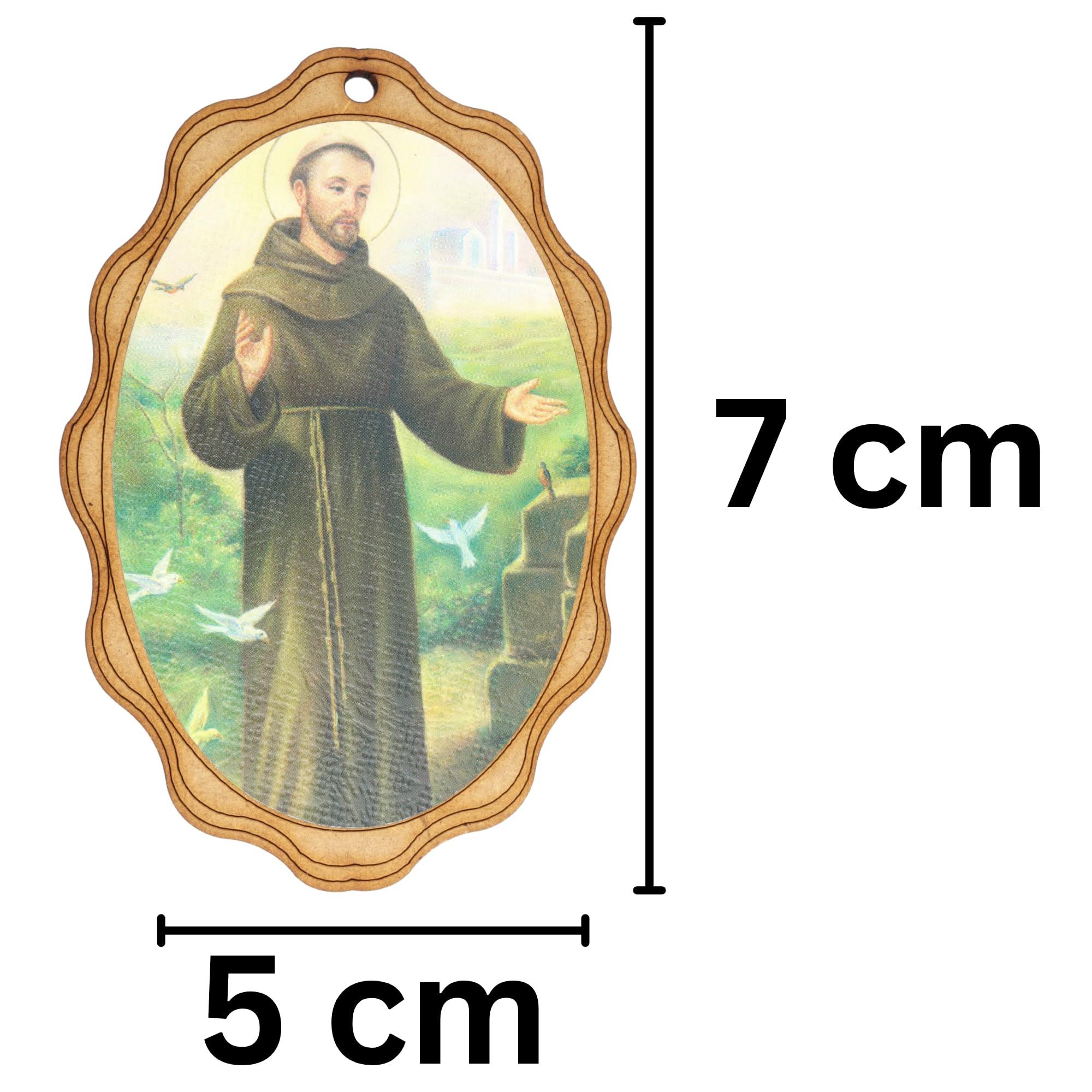 Needzo Needzo Religious Wooden Icons, Assorted Miniature Catholic Figures, Perfect Church Handout, 7 by 5 Centimeters, (Pack of 14)