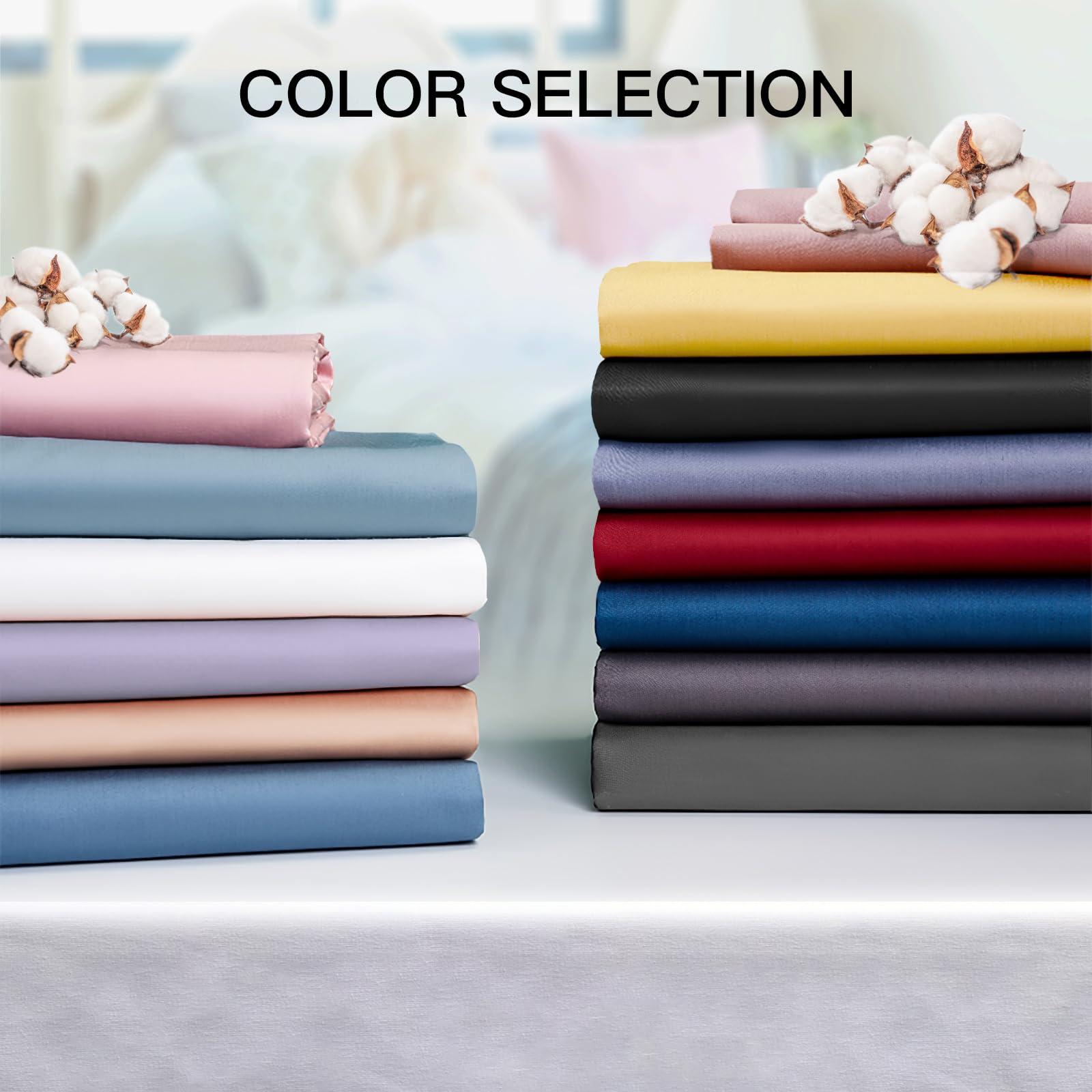 Deep Dream 100% Cotton King Pillowcases Set of 2, Deep Dream 600 Thread Count Pillow Cases, 20x36 Inches, Super Soft and Breathable Envelope Closure (Orange)