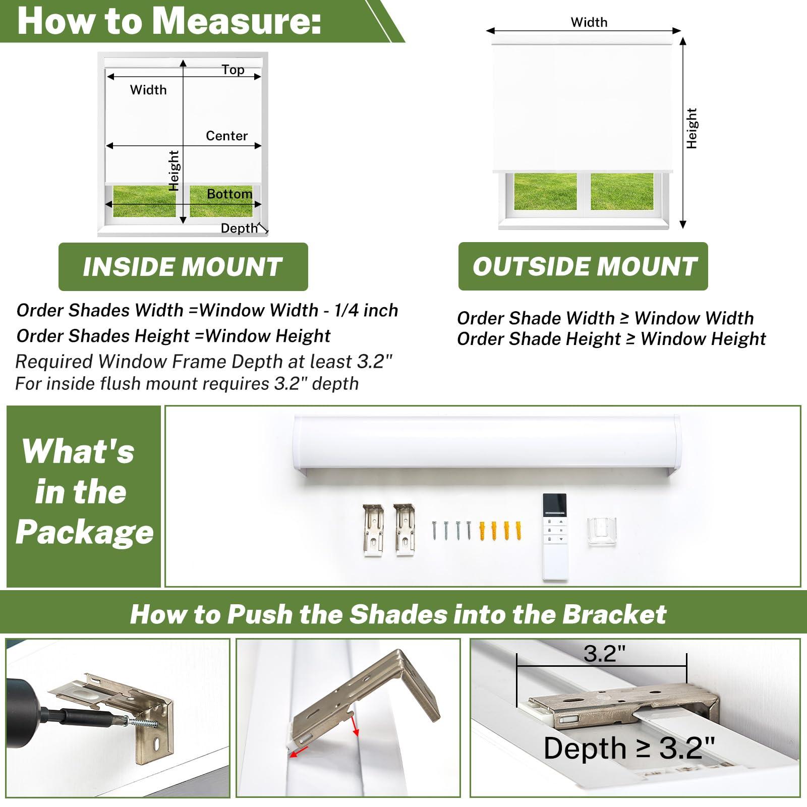 MiLin MiLin Motorized Roller Window Shades Smart Cordless Blinds & Shades Direct Connection to Alexa Motorized Blinds with Remote Both Side Same Color (100% Blackout Hazel, 62" W x 80" H)