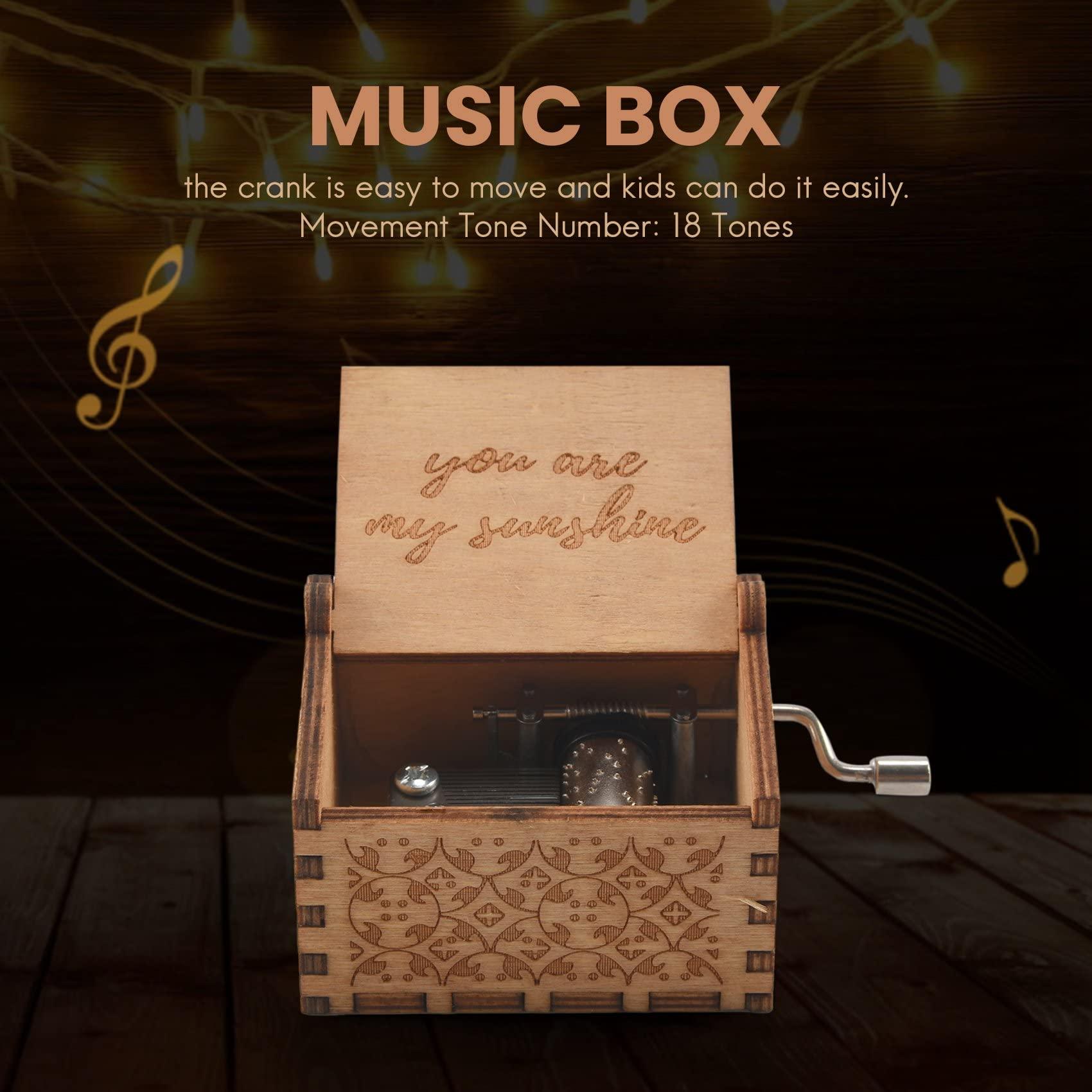 UYUME UYUME Music Box, Wood Music Boxes, Vintage Wooden Sunshine Musical Box Gifts for Birthday/Christmas/Valentine\'s Day