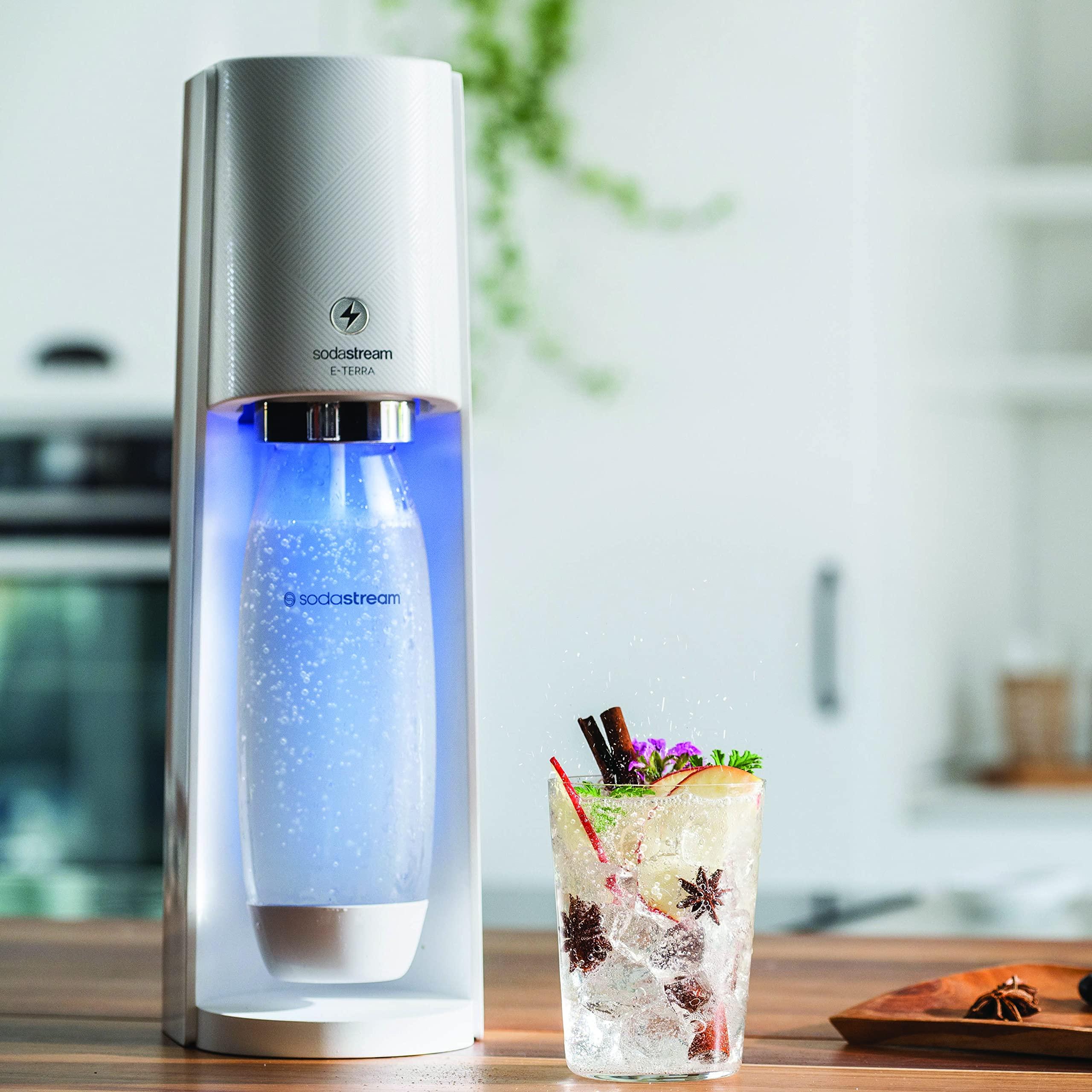 sodastream SodaStream E-TERRA Sparkling Water Maker (White) with CO2 and Carbonating Bottle