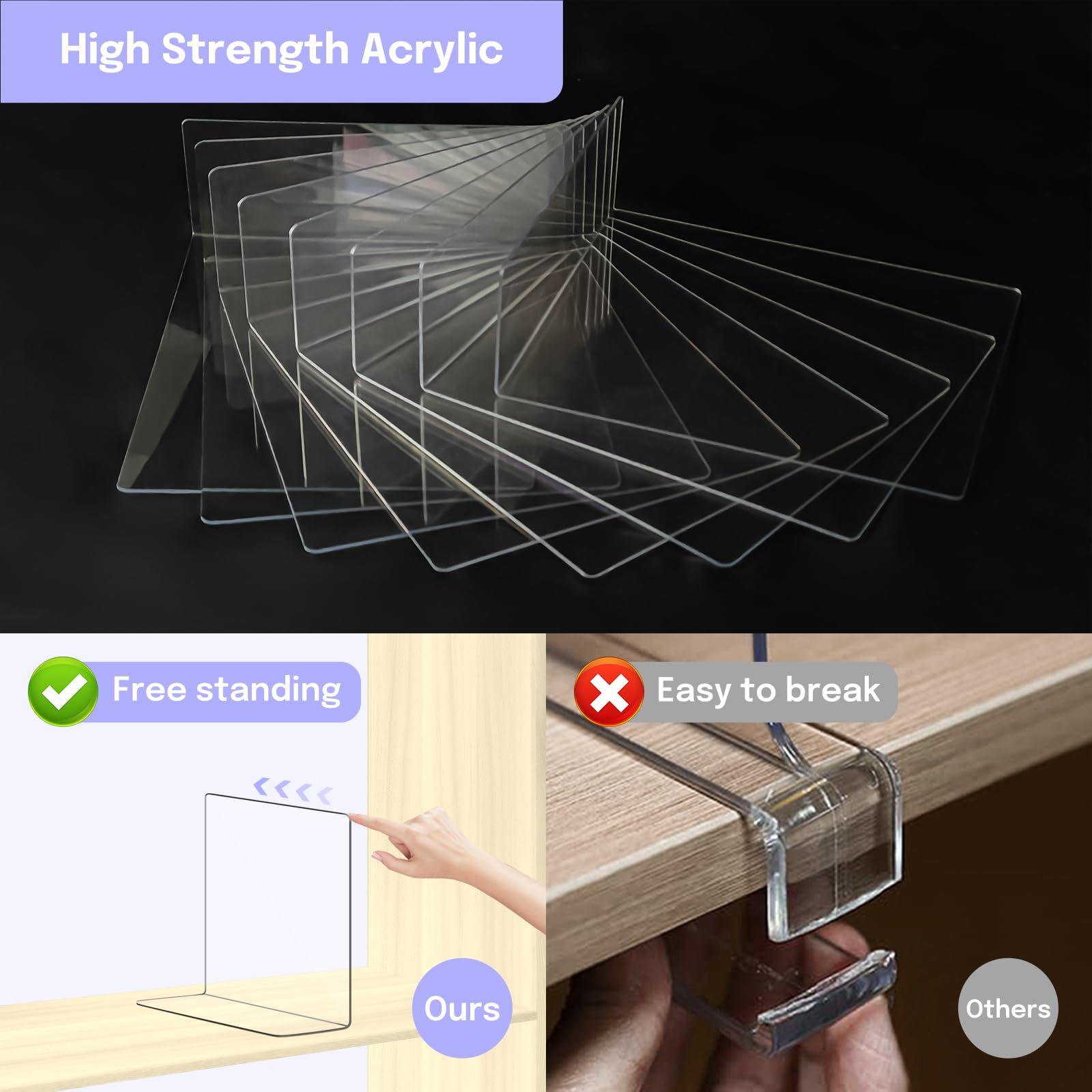 Harava Harava Shelf Dividers for Closet Organization: Durable Clear Acrylic Divider Organizer for Shelves - Vertical Adjustable Shelving Separators for Clothing Purse