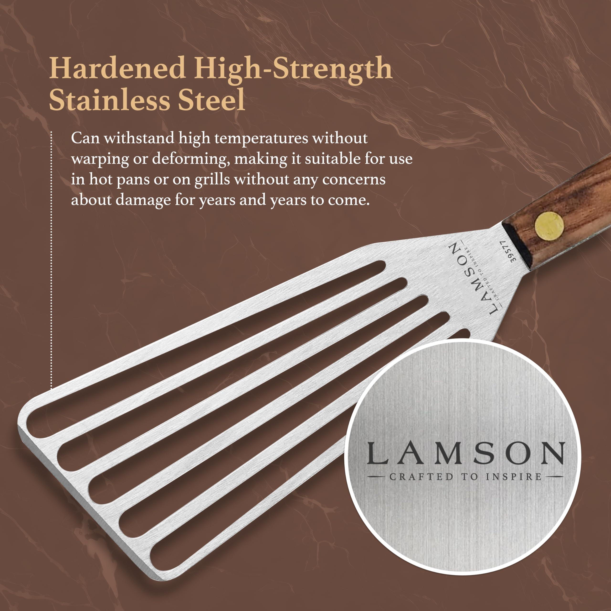 Lamson Lamson 3\' x 6\" Chef\'s Slotted Turner with Walnut Handle - Right-Hand