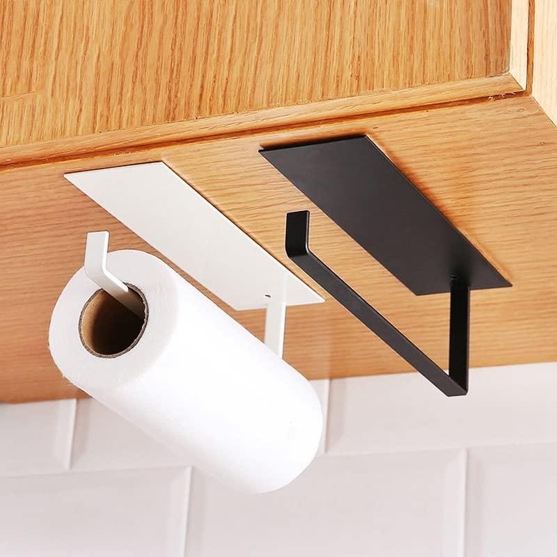 Moisture Paper Towel Holder Wall Mount Kitchen Roll Holder Rack Paper Towel Holder Tissue Hanger Rack Nail-Free Cabinet Shelf Sundries Accessories Kitchen Paper Towel Holder (Color : B)