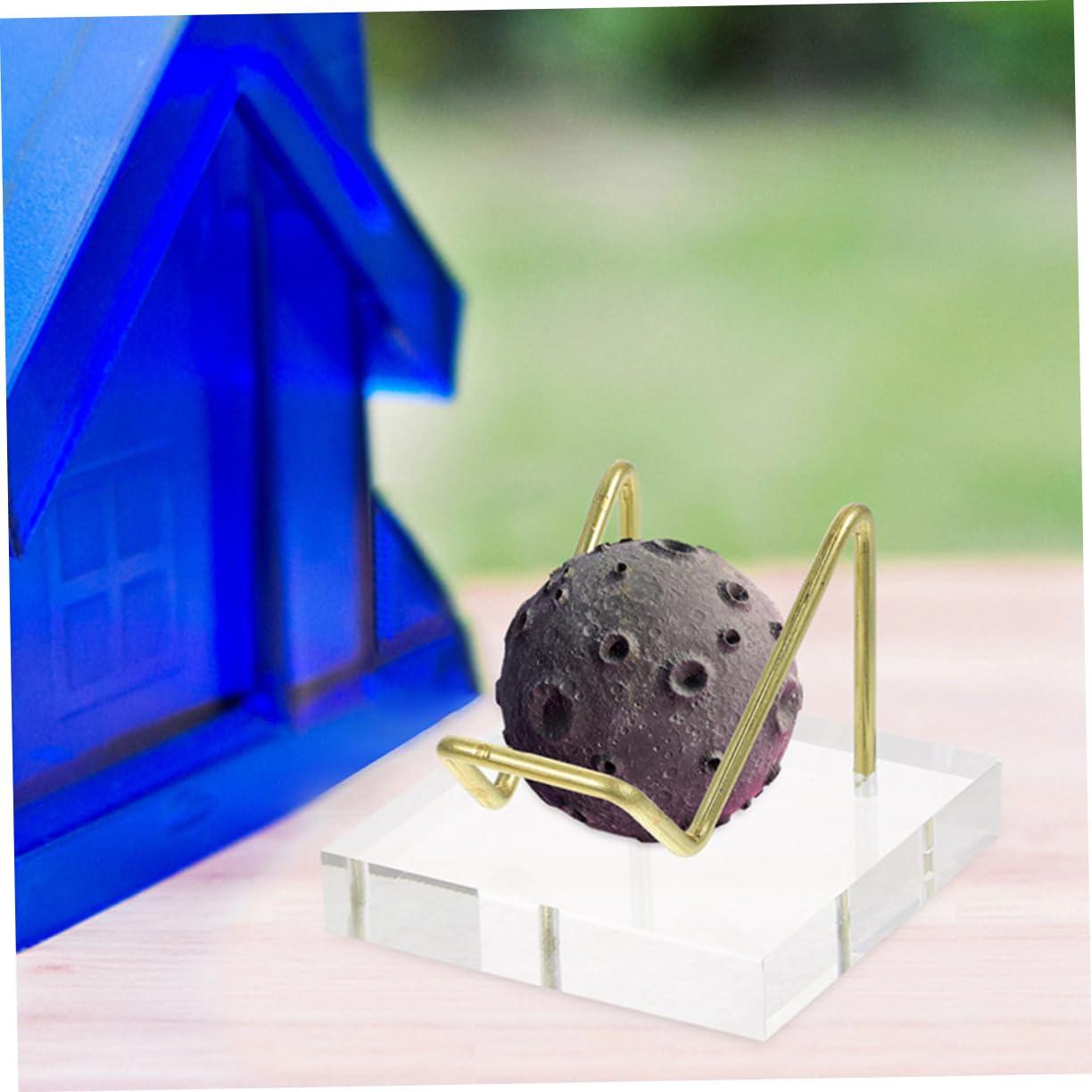 OKUMEYR OKUMEYR Lucite Holders for Heart Shaped Gems 3pcs Acrylic Display Stands Metal Base for Collectibles and Art Pieces